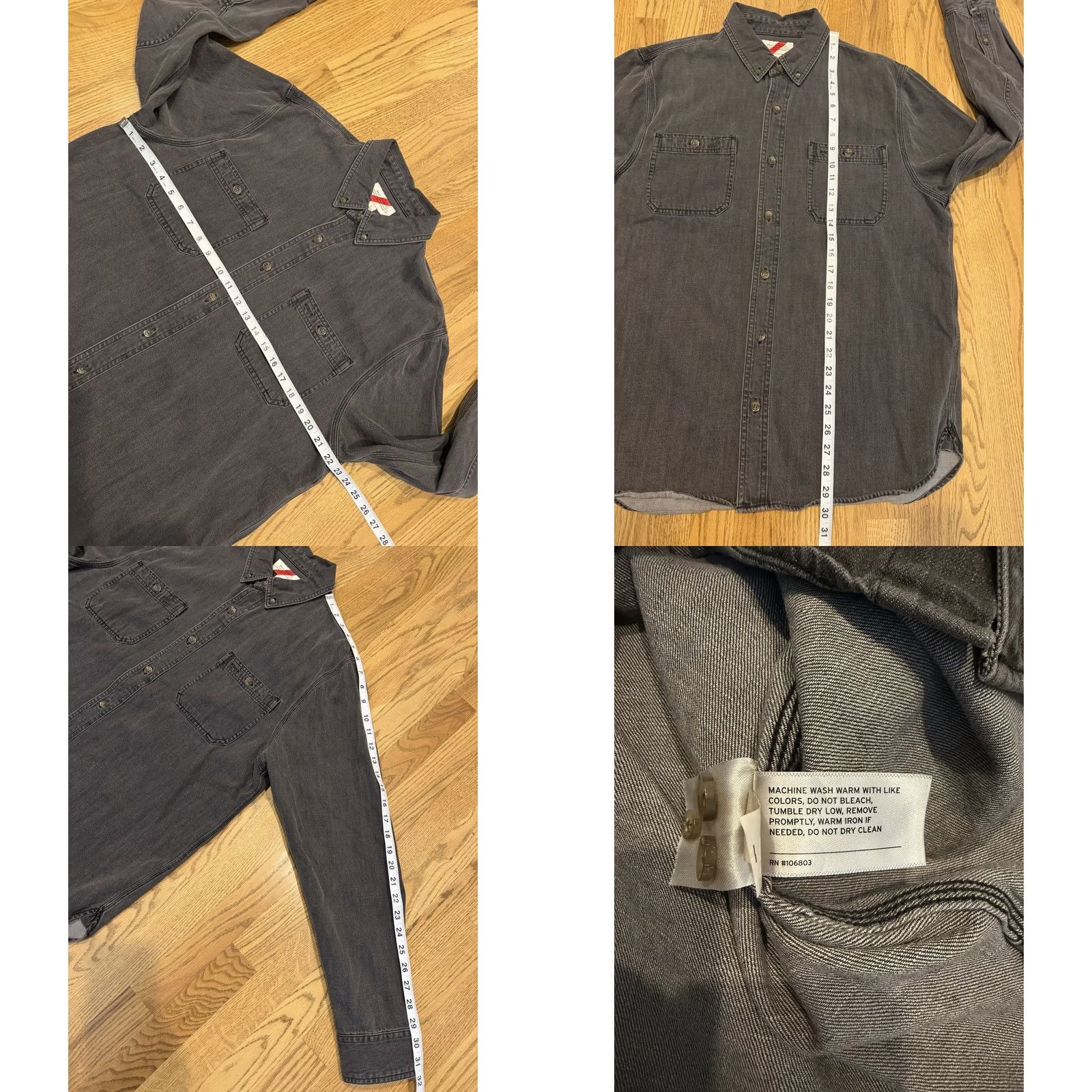 CO Best Made Co Denim Button-Up Shirt Men’s Size L Long Sleeve Gray Size US L / EU 52-54 / 3 - 8 Thumbnail