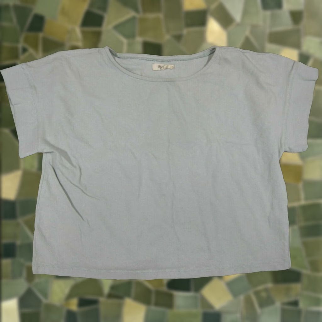 Madewell Madewell 100% Cotton Mint Green Basic Crop Shirt Blouse Top Women Size Medium Size M / US 6-8 / IT 42-44 - 1 Thumbnail