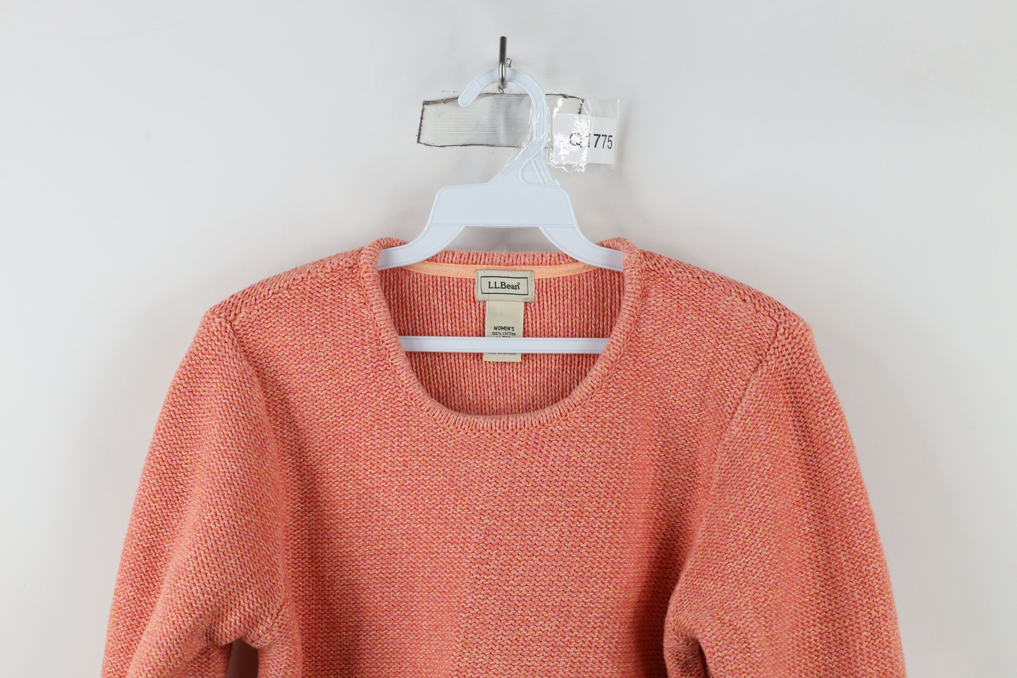 L.L. Bean × Vintage Vintage LL Bean Blank Tight Weave Cotton Knit Sweater Pink Size M / US 6-8 / IT 42-44 - 2 Thumbnail