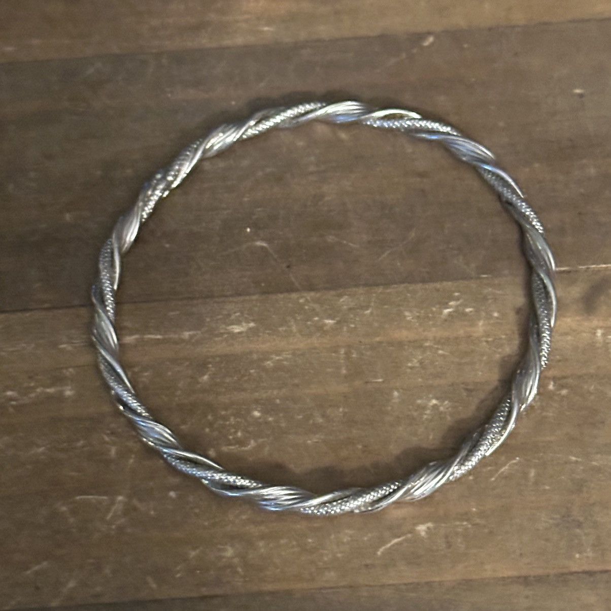 Vintage Vintage silver tone twisted bangle bracelet Size ONE SIZE - 3 Thumbnail