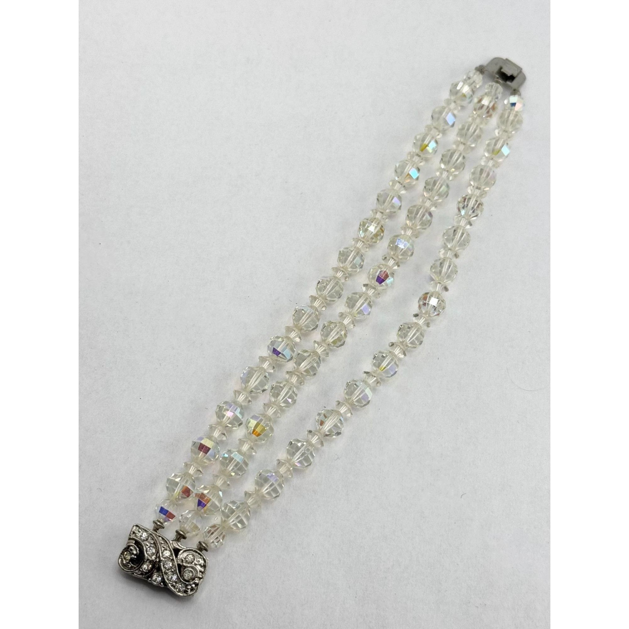 Vintage Vintage estate rhinestone beaded crystal triple strand brace Size ONE SIZE - 6 Thumbnail