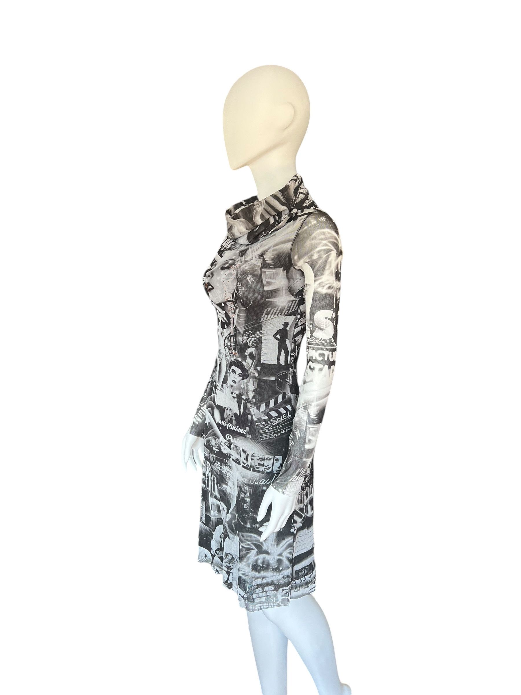 Jean Paul Gaultier Jean Paul Gaultier 1990s Circus Printed Mesh Dress. Size S / US 4 / IT 40 - 3 Thumbnail