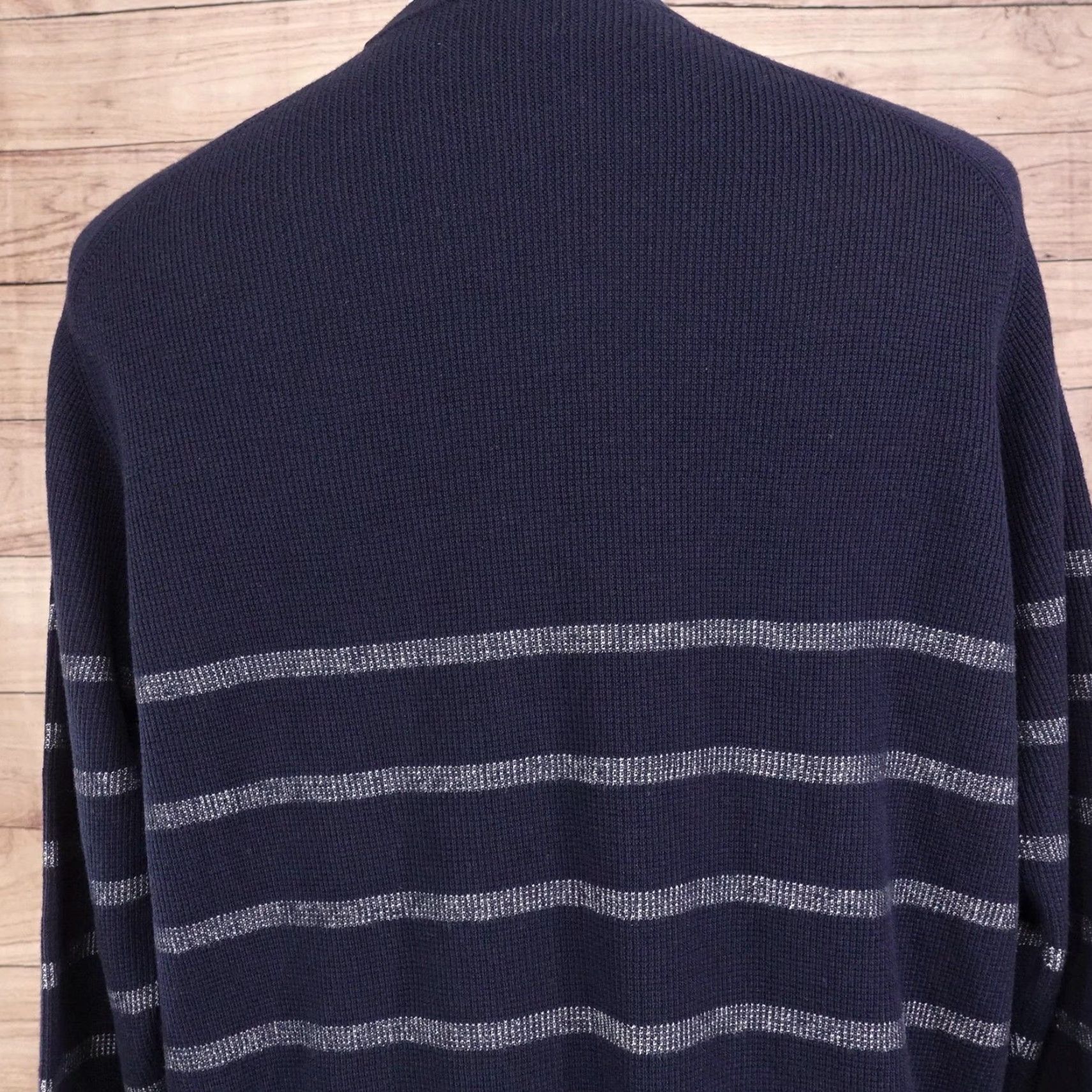 Peter Millar Peter Millar Sweater Mens Large Blue Stripe Waffle Knit Crewneck Pullover Size US L / EU 52-54 / 3 - 5 Thumbnail