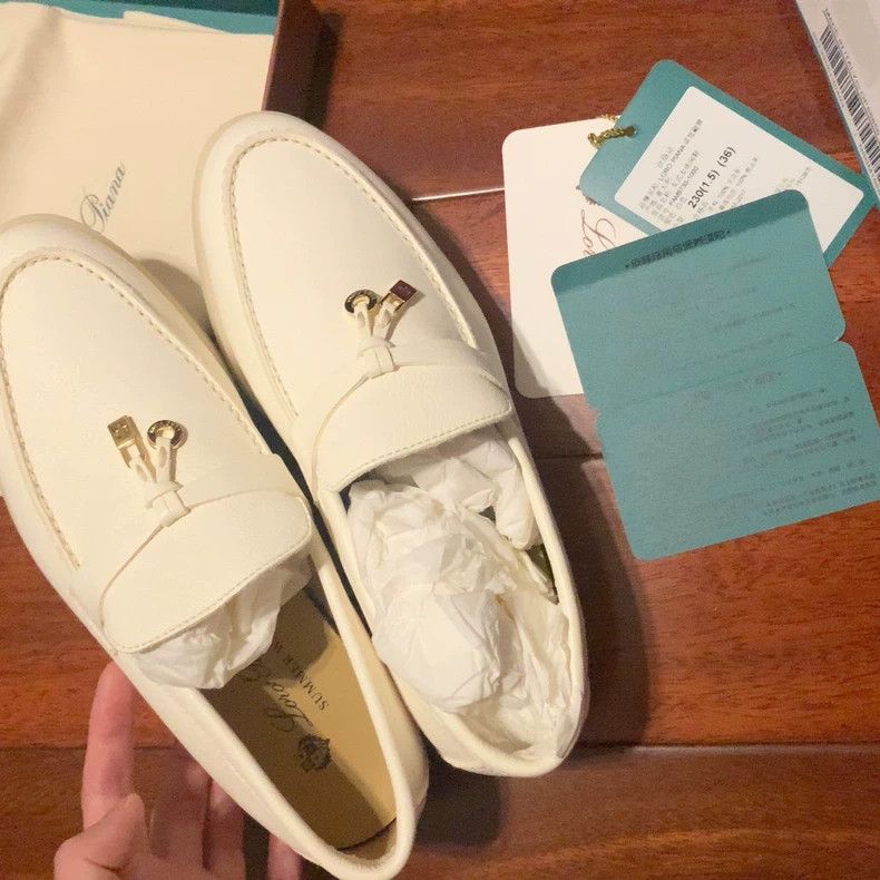 Loro Piana LORO PIANA White loafers Size US 5.5 / IT 35.5 - 1 Thumbnail