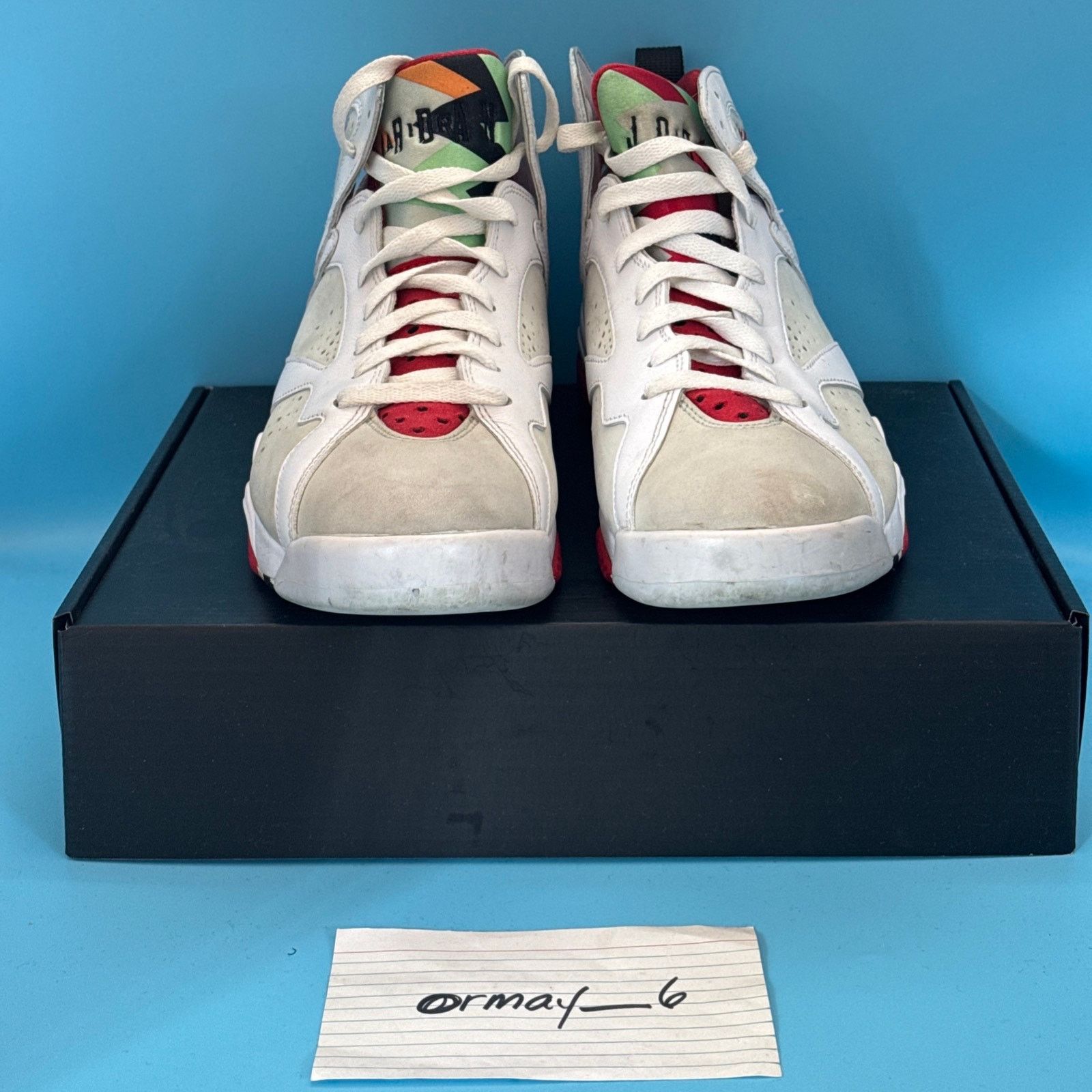 Jordan Brand Air Jordan 7 Retro 2015 Hare m9 w10.5 Size US 9 / EU 42 - 4 Thumbnail