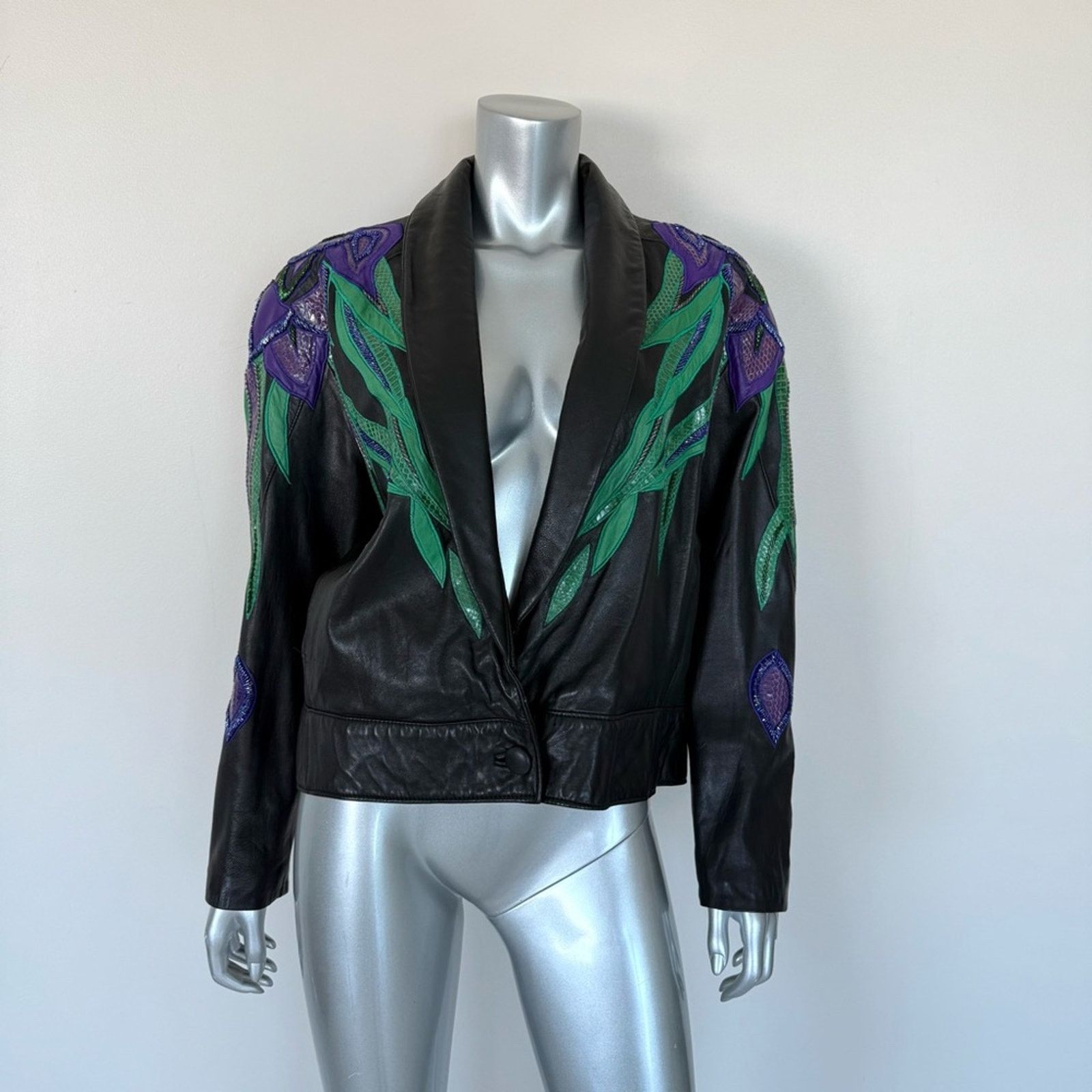 Other ERES iris flower established leather skin jacket size M Size M / US 6-8 / IT 42-44 - 1 Thumbnail