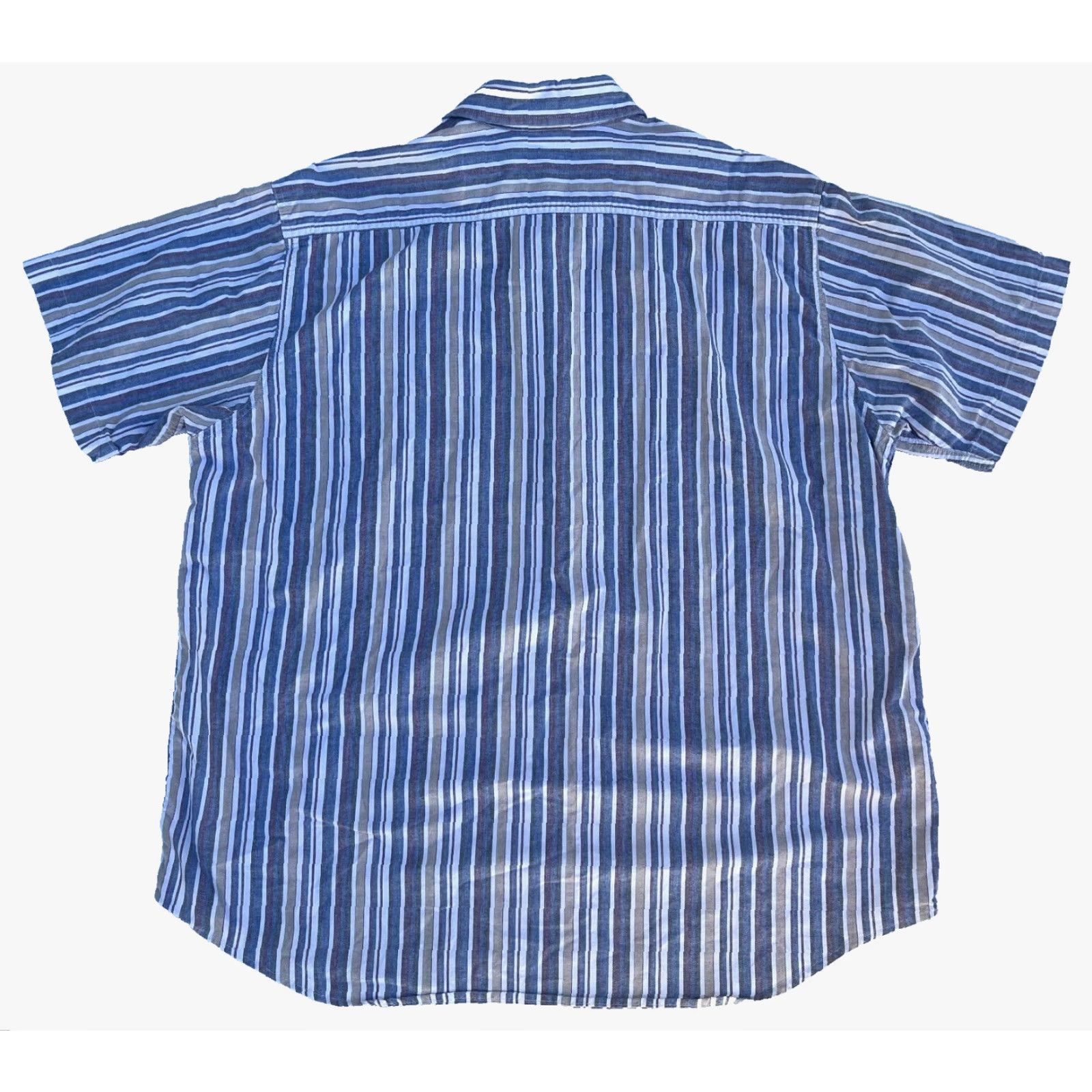 Carhartt VINTAGE Carhartt Short Sleeve Button-Down Shirt Striped XL Blue Mens Shirt Size US XL / EU 56 / 4 - 2 Thumbnail