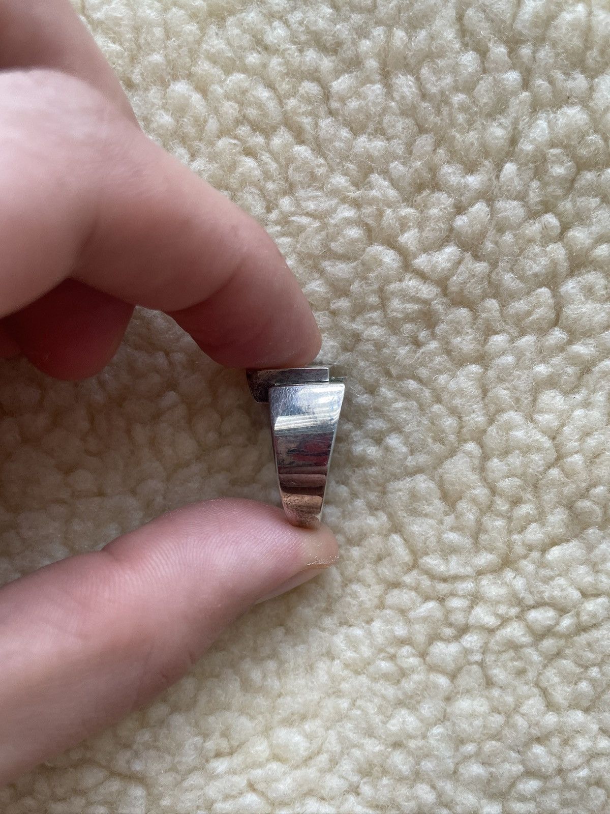 Other MAPLE - MOTHER OF PEARL x GREEN TOPAZ - 925 SILVER RING Size ONE SIZE - 12 Thumbnail