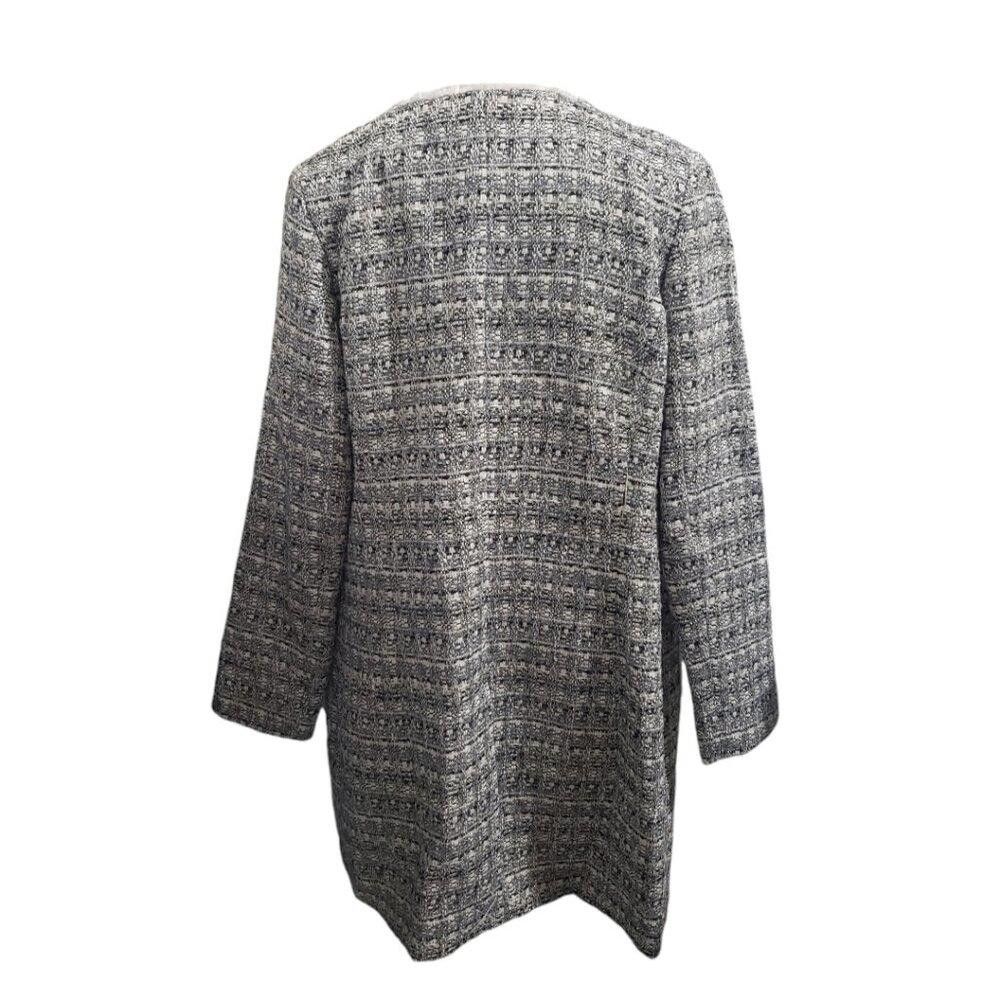 Designer CT1955 Helene Berman Black & White Tweed Fringed Blazer XL Size XL / US 12-14 / IT 48-50 - 5 Thumbnail