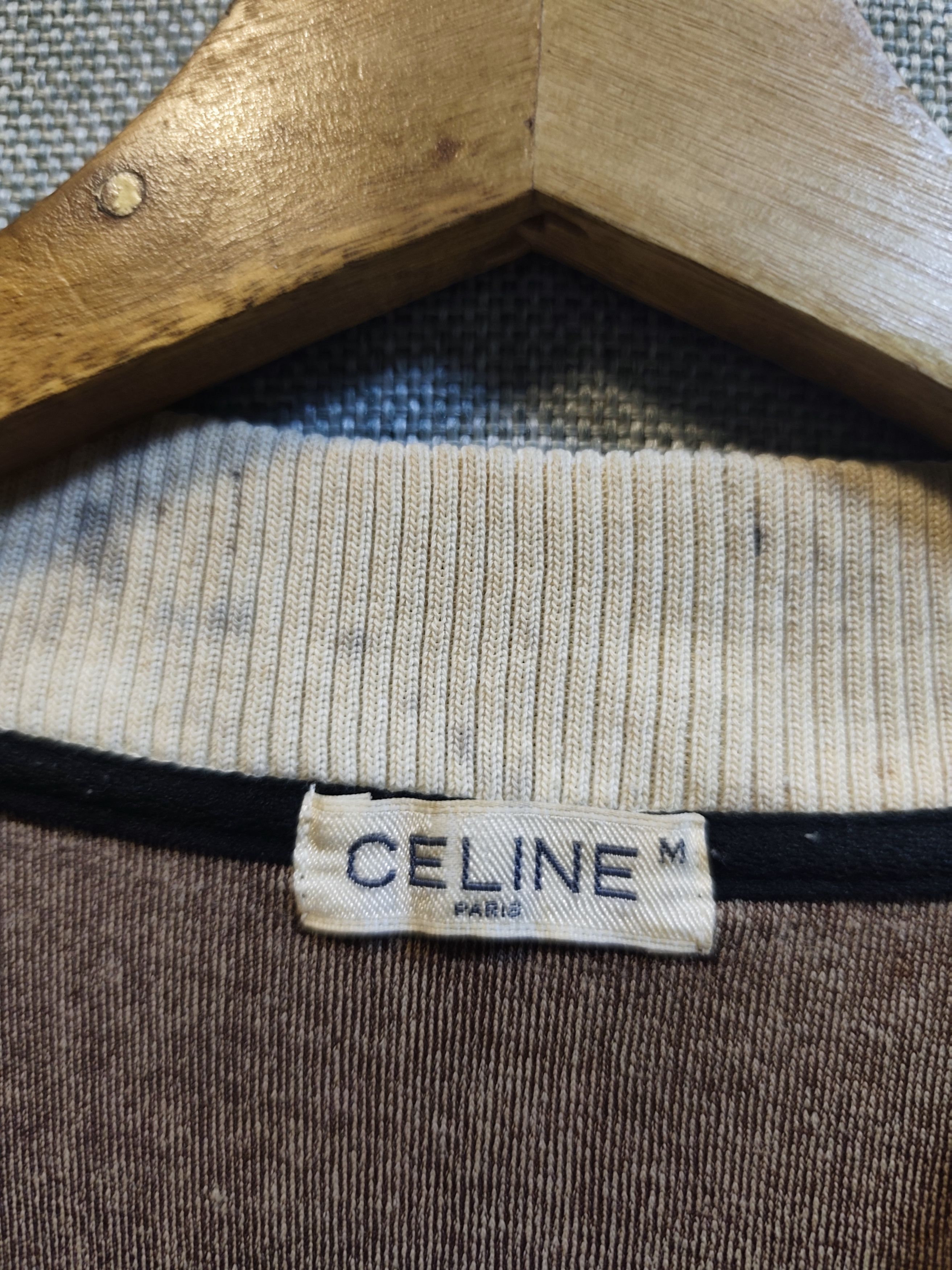 Celine Vintage 80s Celine Sulky Logo Velour Sweatshirt Distressed Size US M / EU 48-50 / 2 - 9 Thumbnail