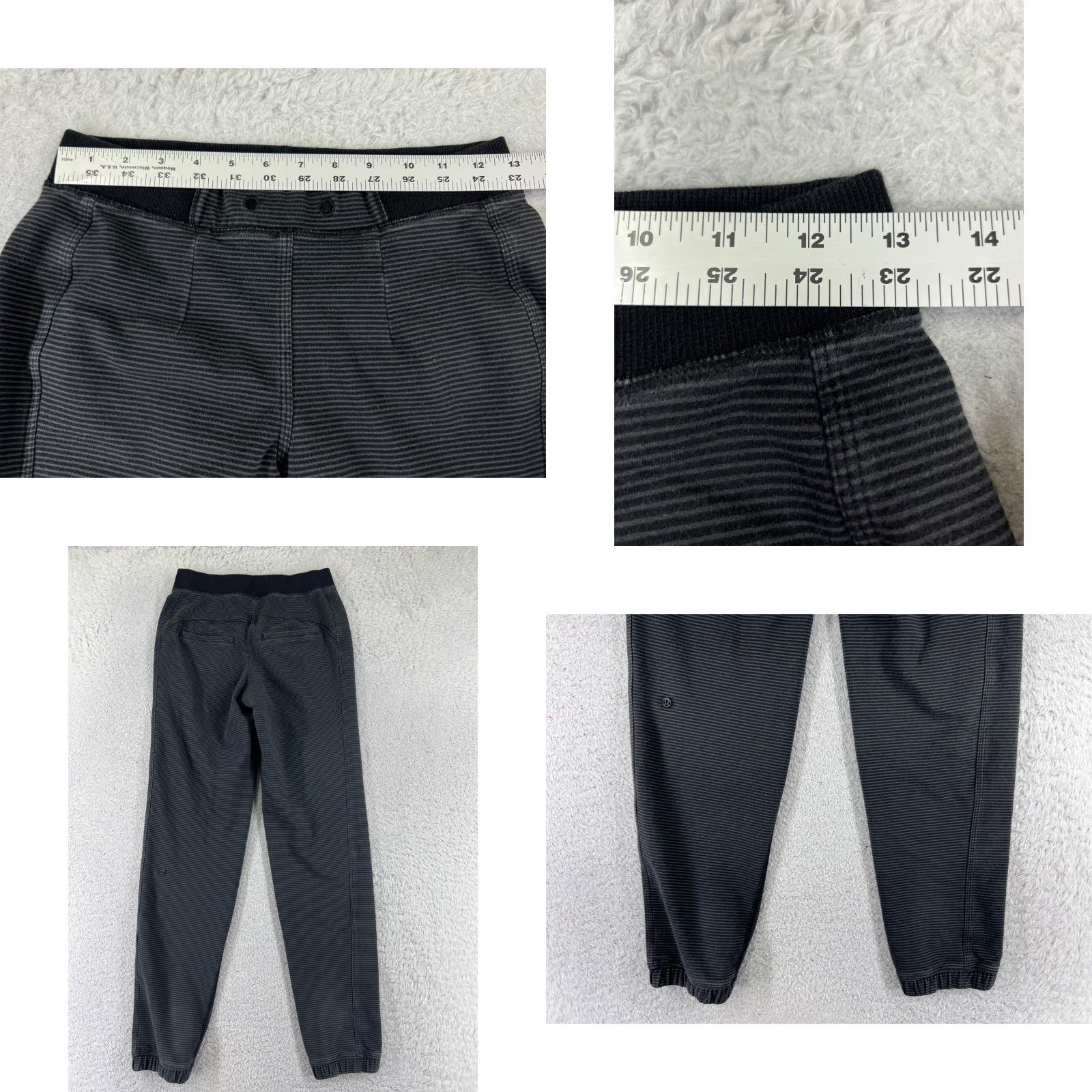Lululemon Lululemon Pants Womens 4 Gray Striped Jogger Elastic Waist Pockets Yoga Run Cross Training Read Size 27" / US 4 / IT 40 - 8 Thumbnail