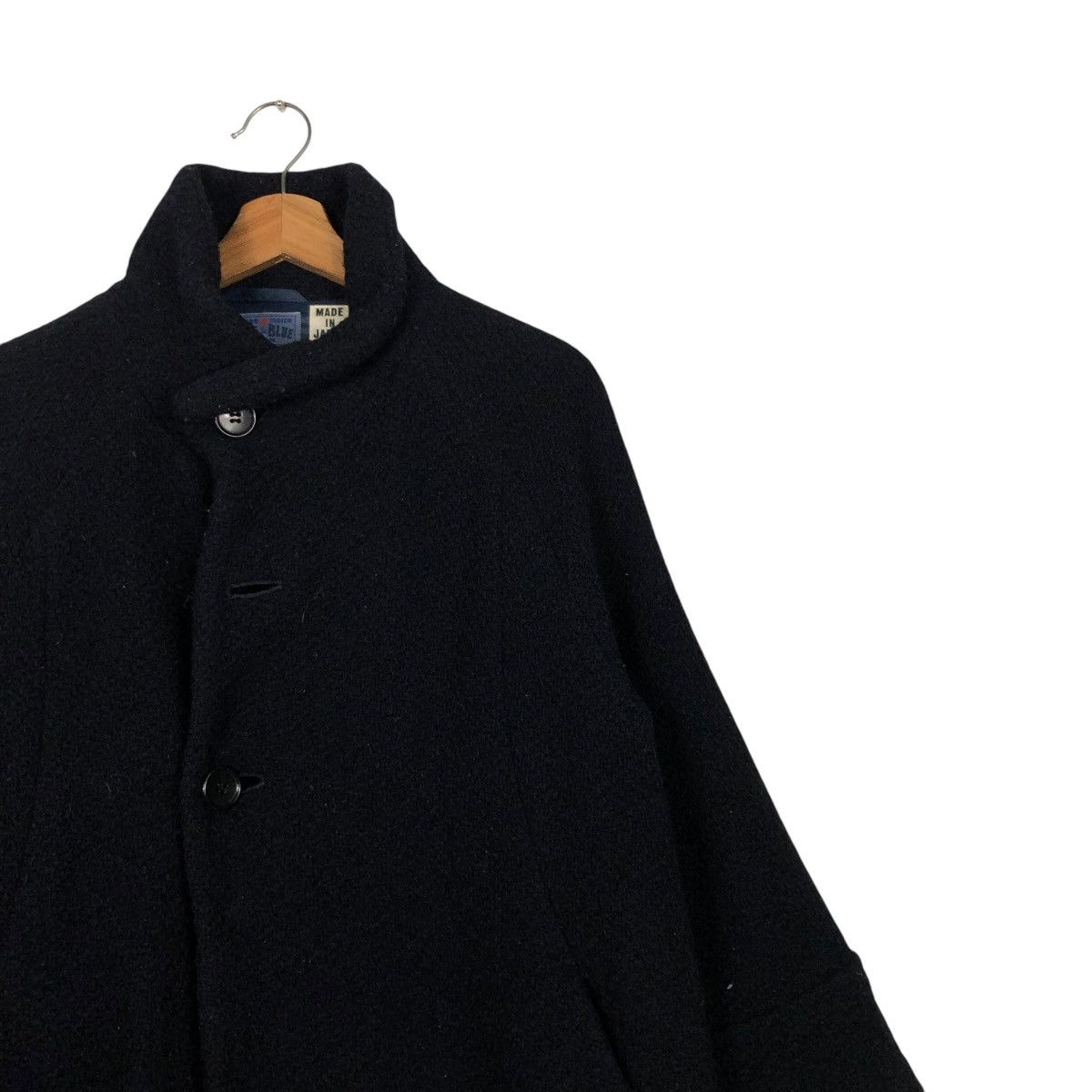 Blue Blue Japan 🔥VINTAGE WOOL JACKET TURTLE COLLAR BLUE BLUE JAPAN ARIGATO Size US M / EU 48-50 / 2 - 8 Thumbnail