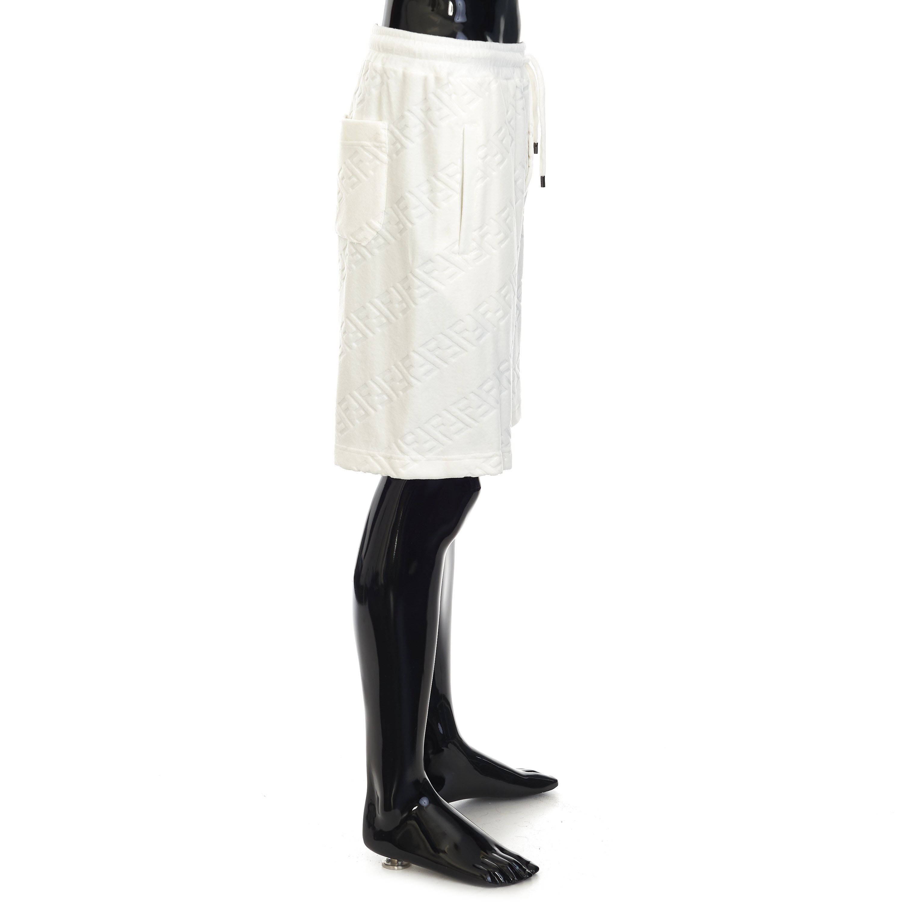 Fendi White Bermuda Pants With Diagonal 3D Effect FF Motif Size US 32 / EU 48 - 7 Thumbnail