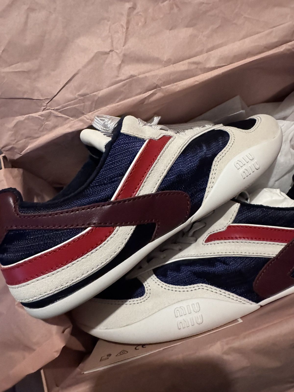 Miu Miu Miu Miu Gymnasium Technical Fabric and Suede Sneakers Size US 8 / IT 38 - 10 Thumbnail