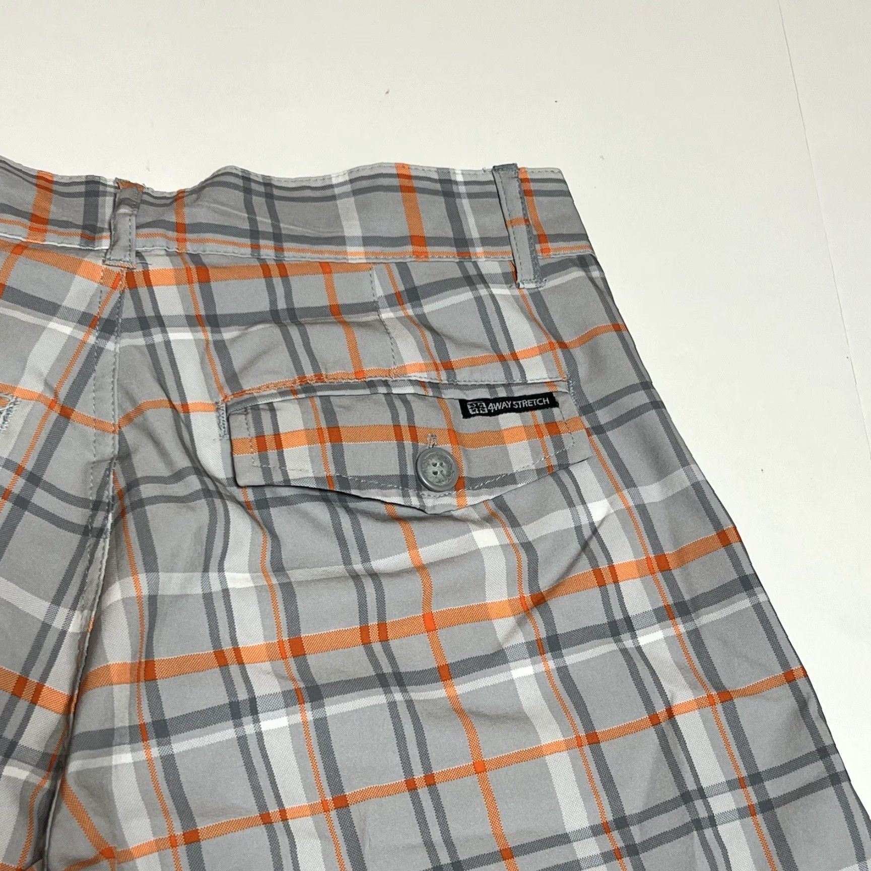 Vintage VINTAGE Op Flex 4 Way Stretch Men’s Shorts White Orange Gray Plaid Size 28 Size US 28 / EU 44 - 6 Thumbnail