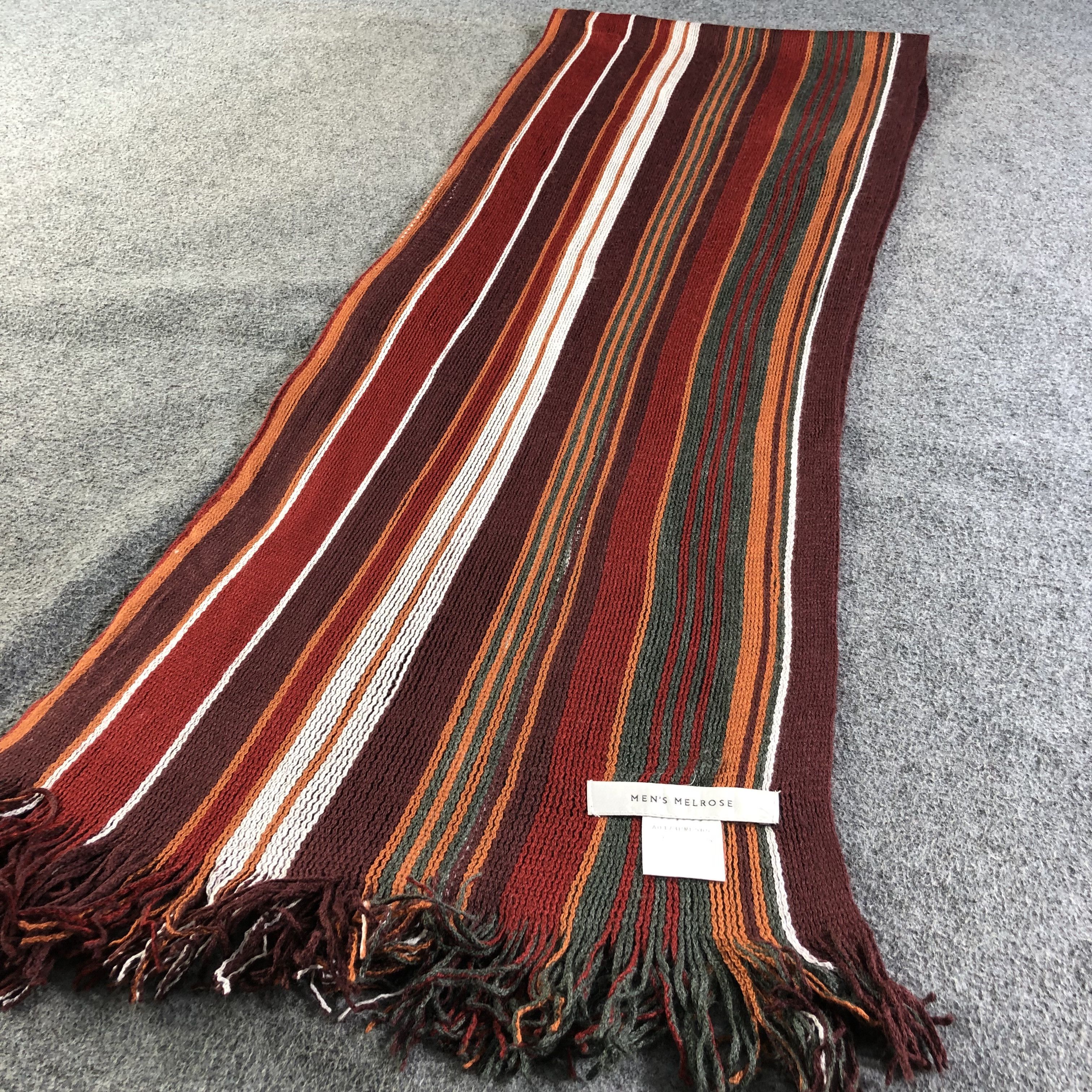 Melrose Men's Melrose Striped Scarf Muffler V1932 Size ONE SIZE - 4 Thumbnail