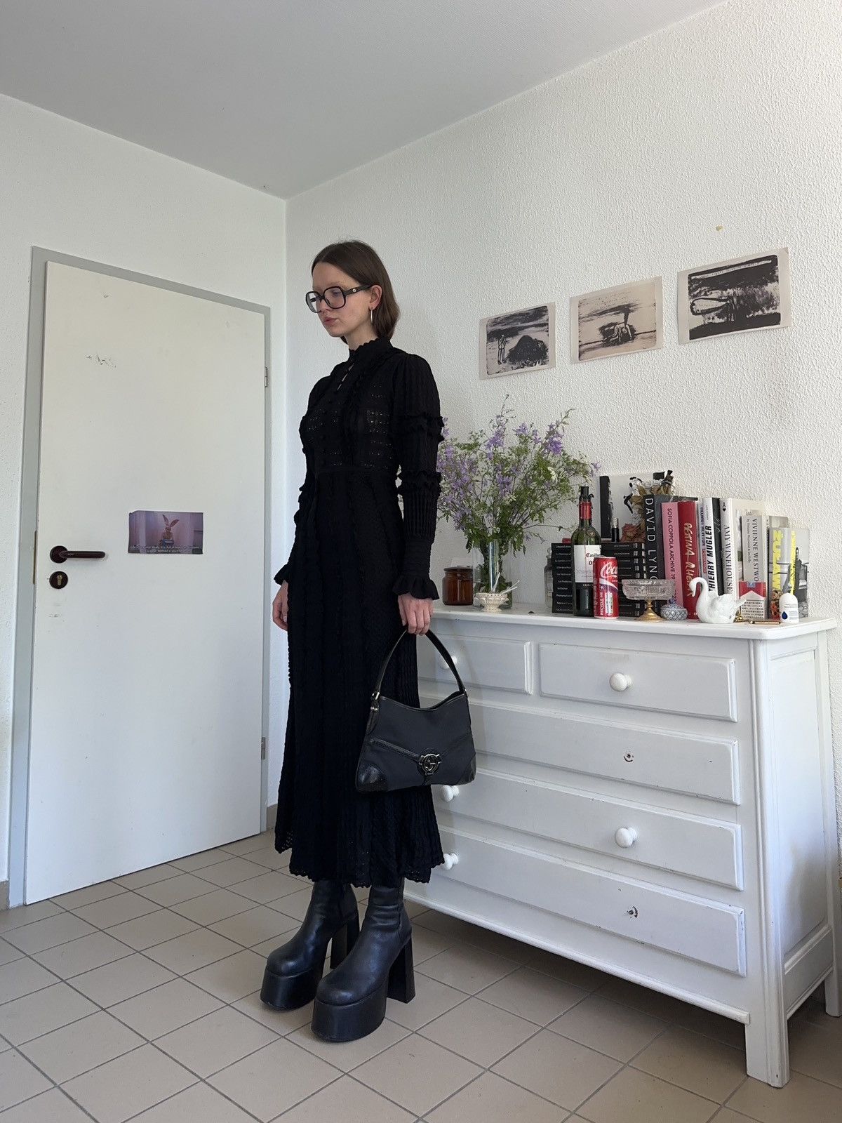 Designer × Sandro sandro black pointelle dress Size XS / US 0-2 / IT 36-38 - 1 Thumbnail