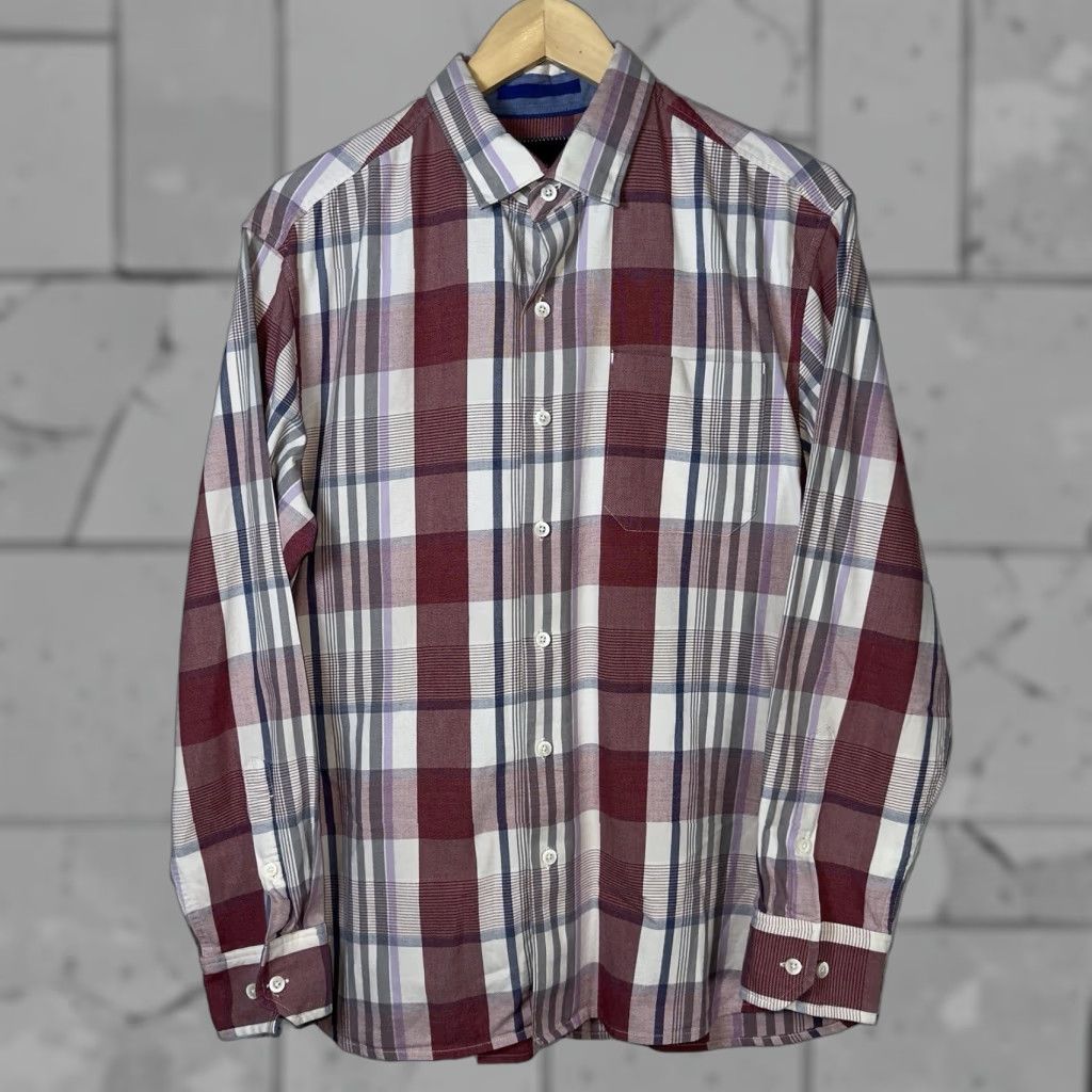 Tommy Bahama TOMMY BAHAMA Cotton Silk Blend Plaid Long Sleeve Button-Up Shirt Mens Size M Multicolor Size US M / EU 48-50 / 2 - 1 Thumbnail
