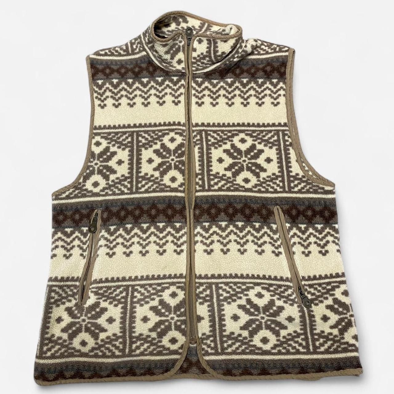 Woolrich Woolen Mills Woolrich snowflake beige and brown pattern fleece vest Size US M / EU 48-50 / 2 - 1 Thumbnail