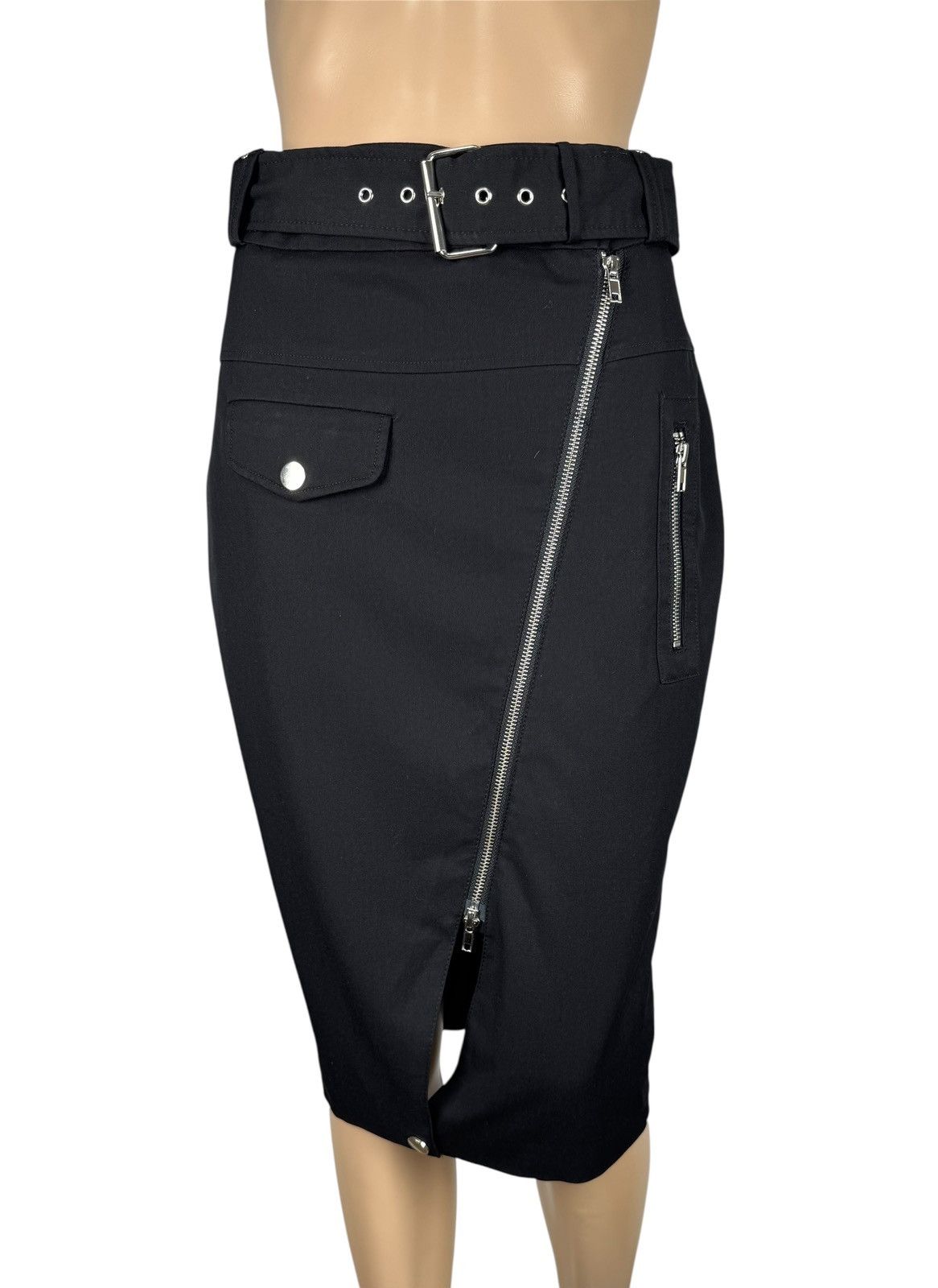 Jean Paul Gaultier Jean Paul Gaultier Lindex Skirt Pencil Full Zip Belted UK10 Size 28" / US 6 / IT 42 - 3 Thumbnail