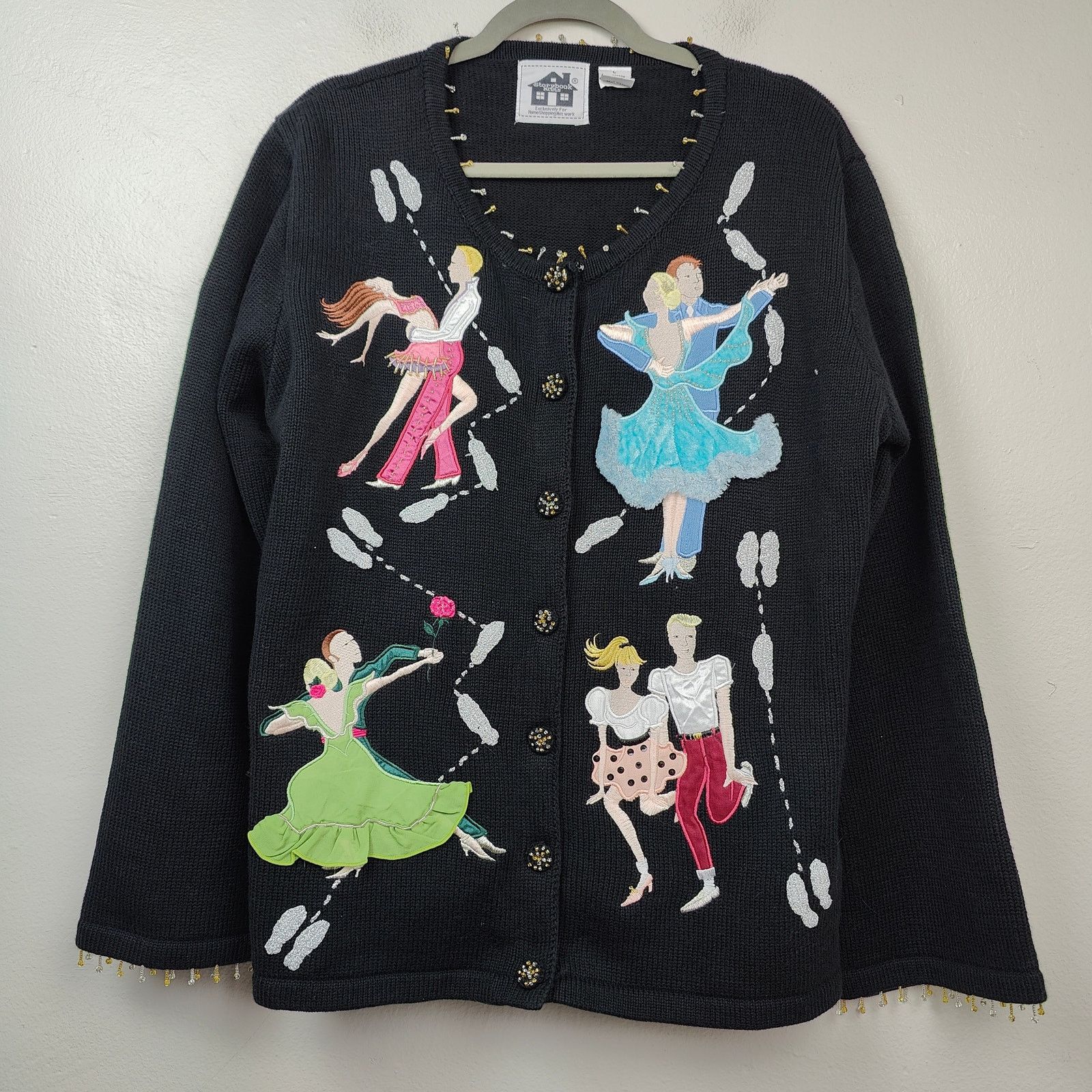 Other Vintage Storybook Knits Dancers Cardigan Sweater Large Size L / US 10 / IT 46 - 1 Thumbnail
