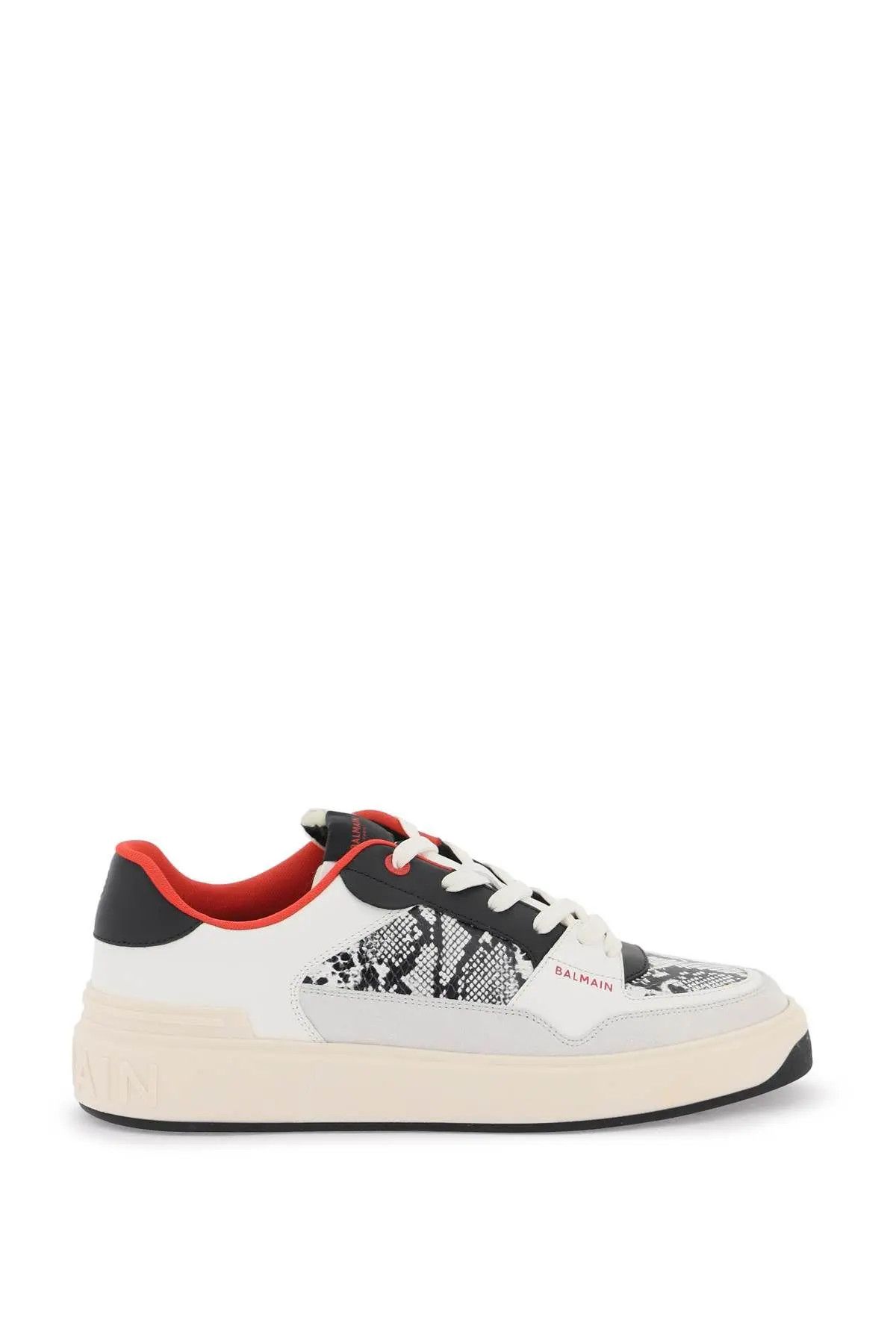 image of Balmain O1S22I1N0224 B-Court Flip Sneakers In Black White, Men's (Size 9)