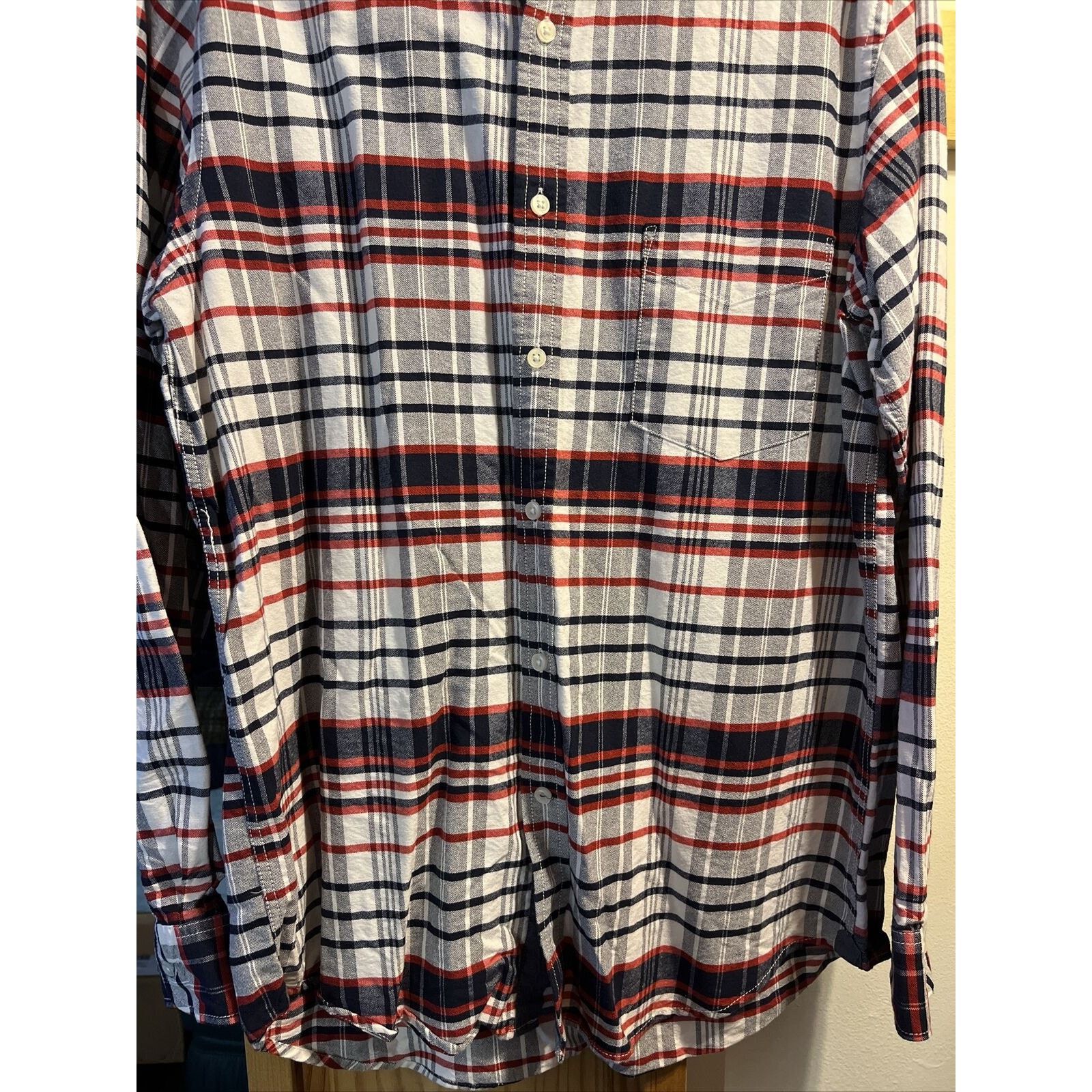 Club Room Club Room Mens M White Red Check LS Button Down Cotton Shirt Size US M / EU 48-50 / 2 - 8 Thumbnail