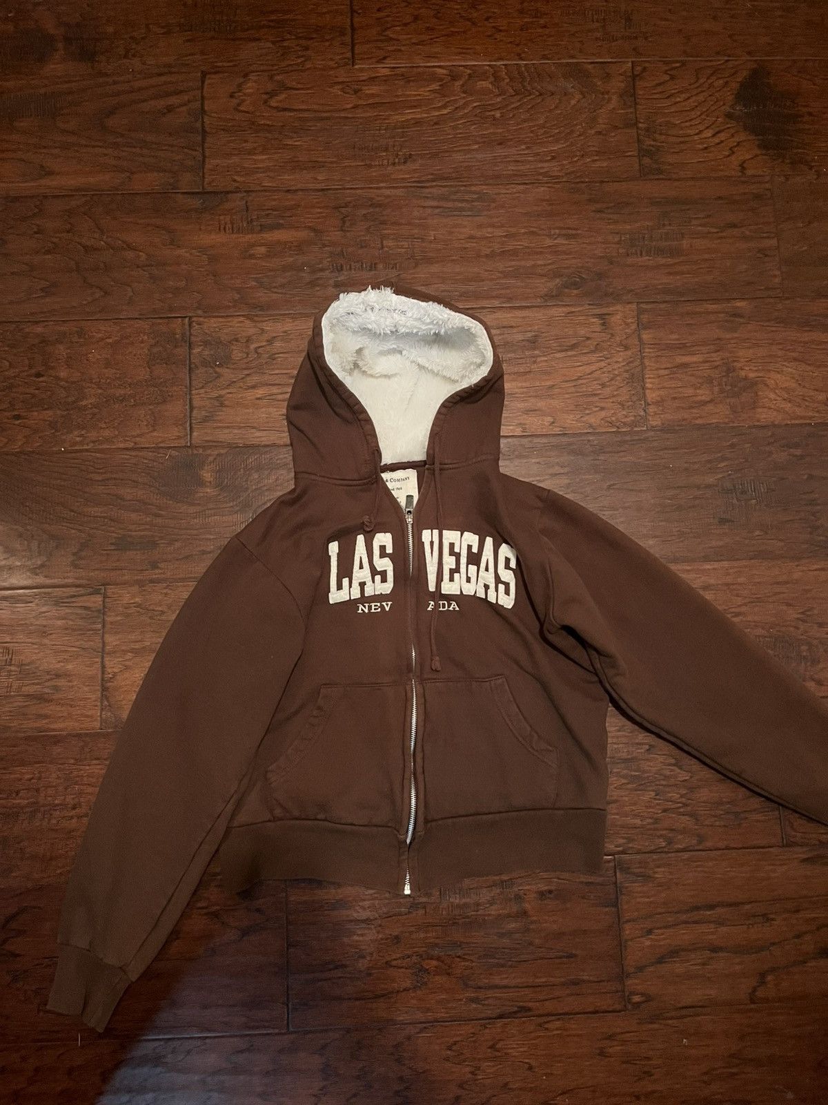 Vintage Las Vegas Brown and White fur hoodie Size S / US 4 / IT 40 - 1 Thumbnail