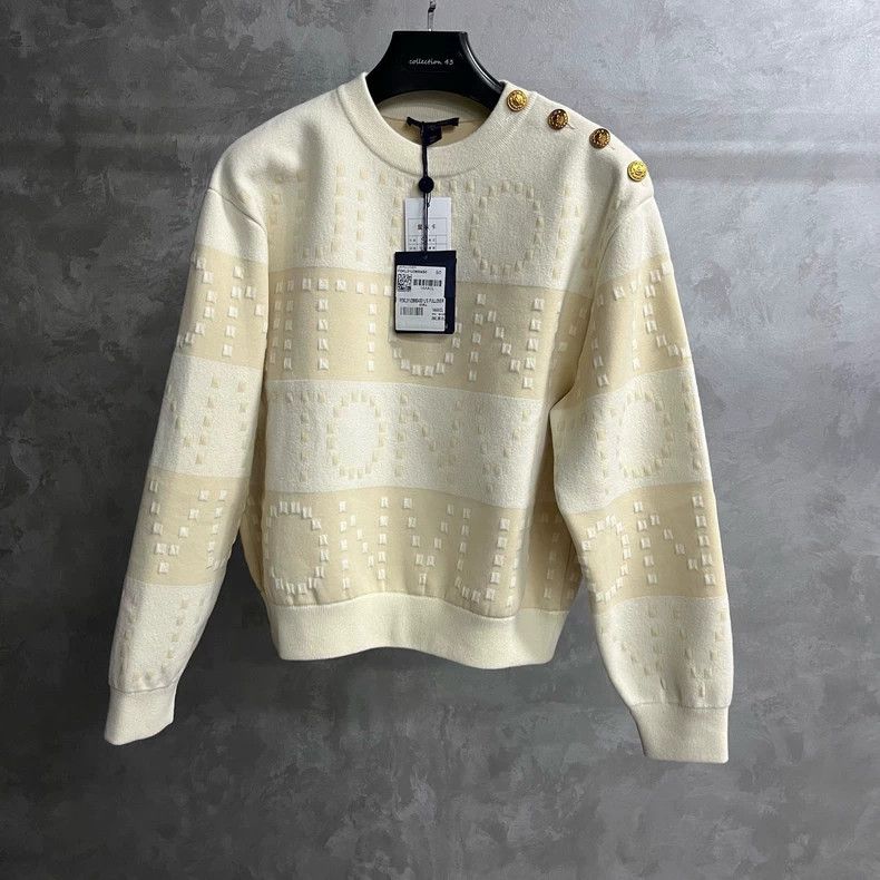 Louis Vuitton Louis Vuitton Beige-striped pullover long-sleeve sweater Size M / US 6-8 / IT 42-44 - 1 Thumbnail