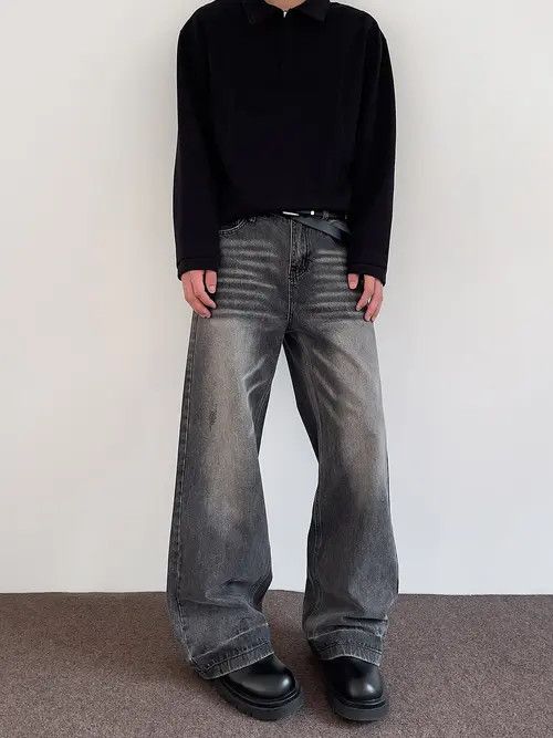 VIBE Gray Wide Leg Jeans Size US 32 / EU 48 - 4 Thumbnail