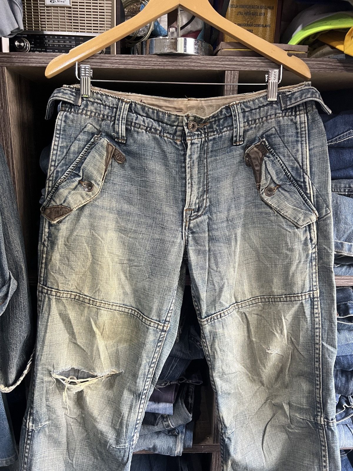 Z Brand 🔥Vintage Z Brand Double Knee Distressed Denim Size US 35 - 4 Thumbnail