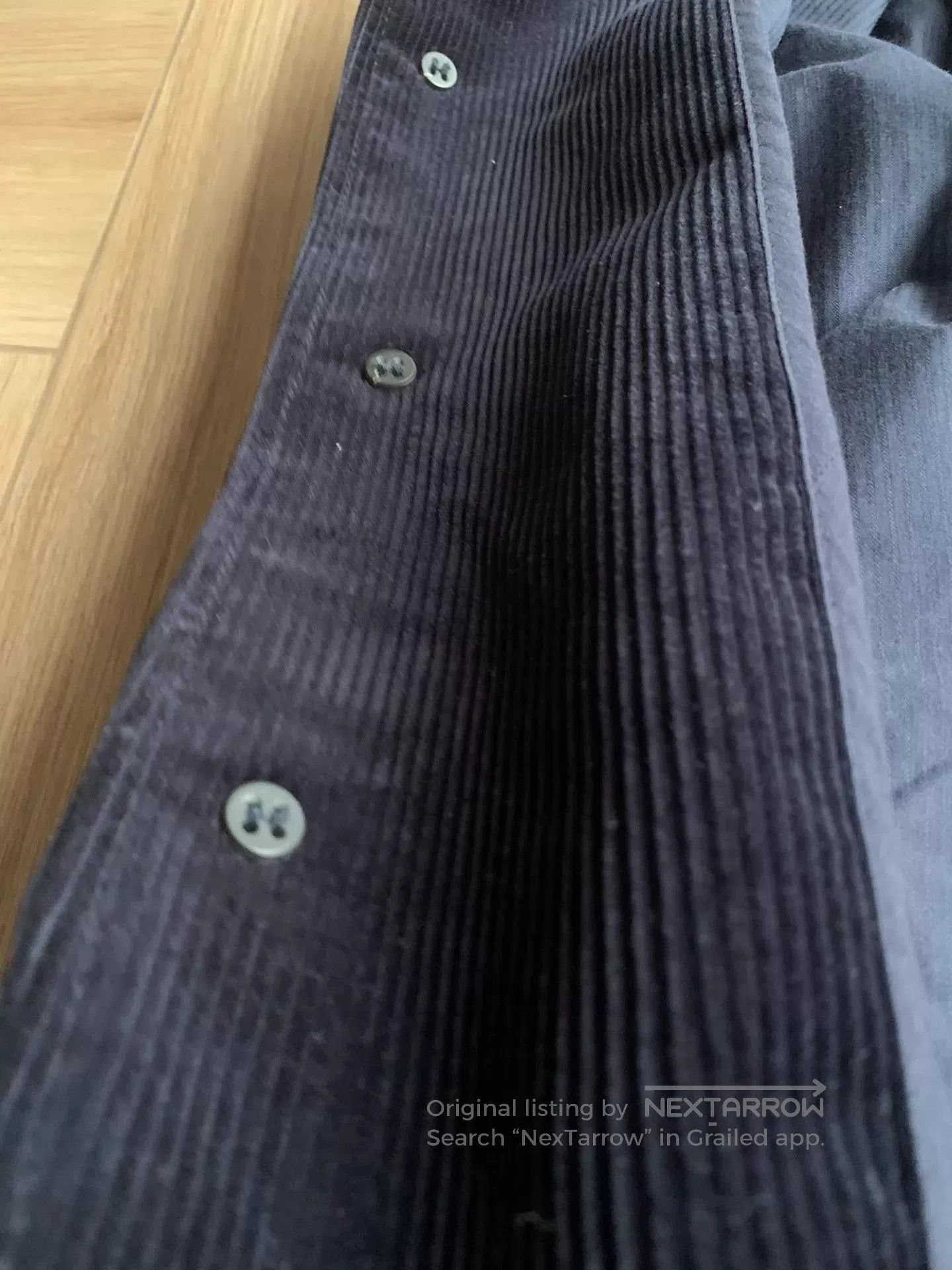 Private White V.C. Blue Corduroy Button-Front Jacket. Size US L / EU 52-54 / 3 - 7 Thumbnail