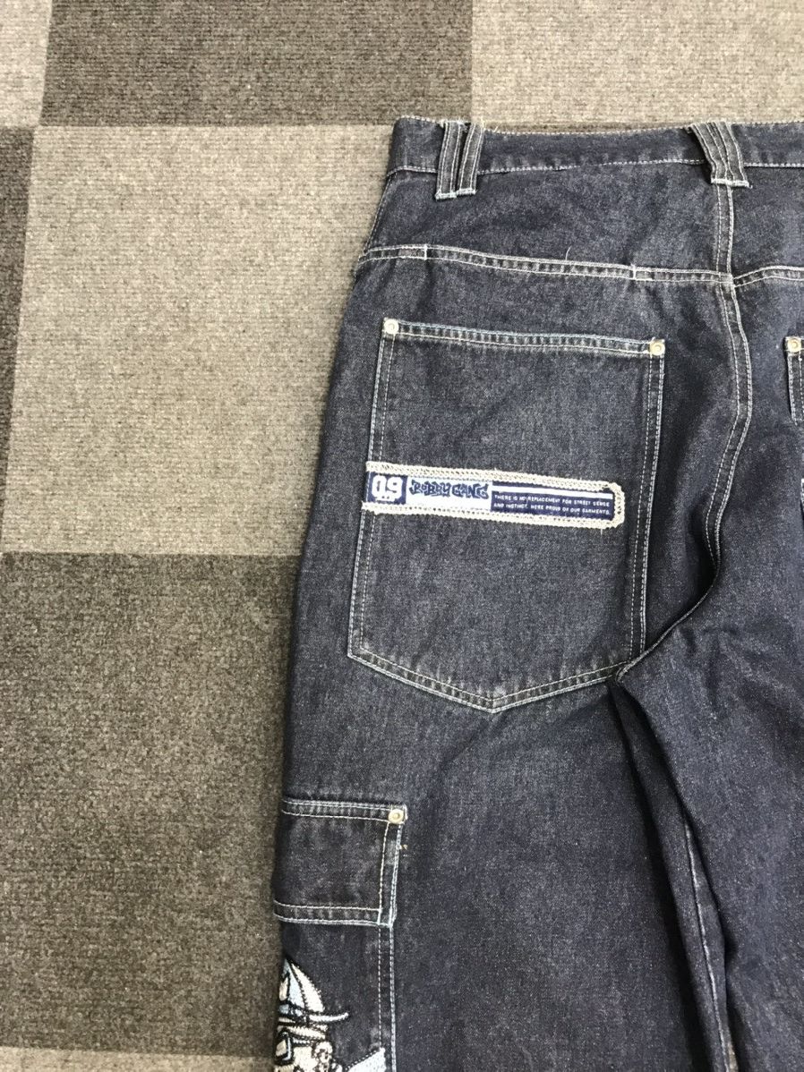 Japanese Brand BAGGY🔥BOBBYGANG Hip Hop Skater Cargo Jeans Size US 32 / EU 48 - 18 Thumbnail