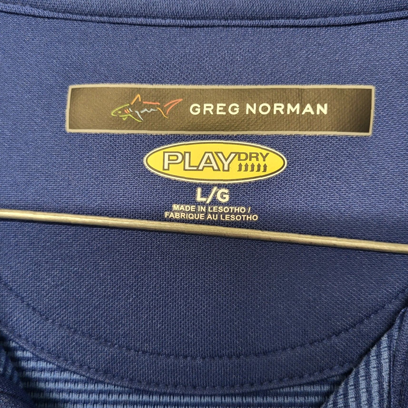 Vintage Greg Norman ML75 Play Dry Polo Shirt Mens Large Blue Striped Stretch Quick Dry Moisture Wicking Golf Polo Shirt Size US L / EU 52-54 / 3 - 6 Thumbnail