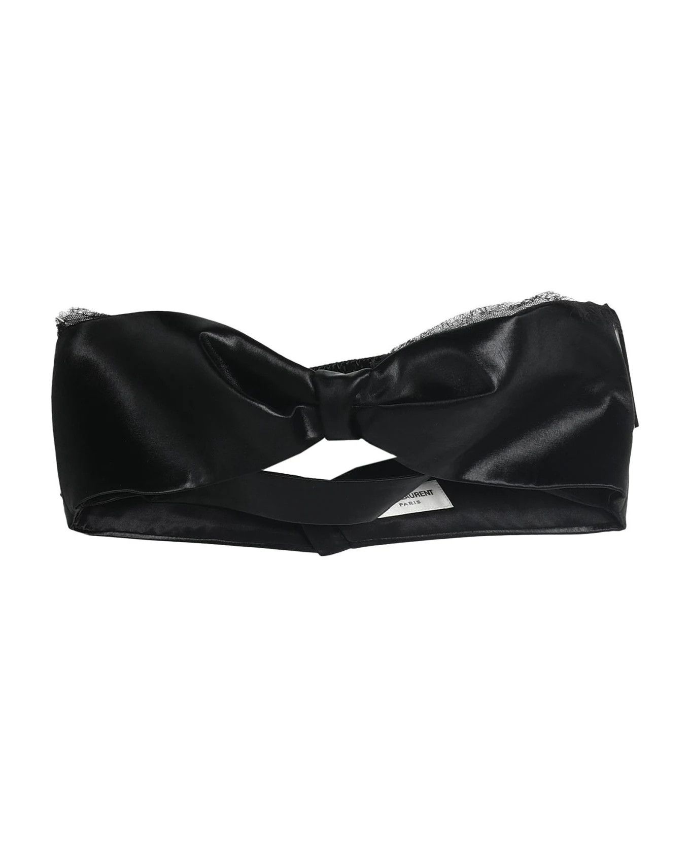 Saint Laurent Paris oc11z1125 Size: F40 / Bikini Top Satin Laque in Noir Size ONE SIZE - 1 Thumbnail
