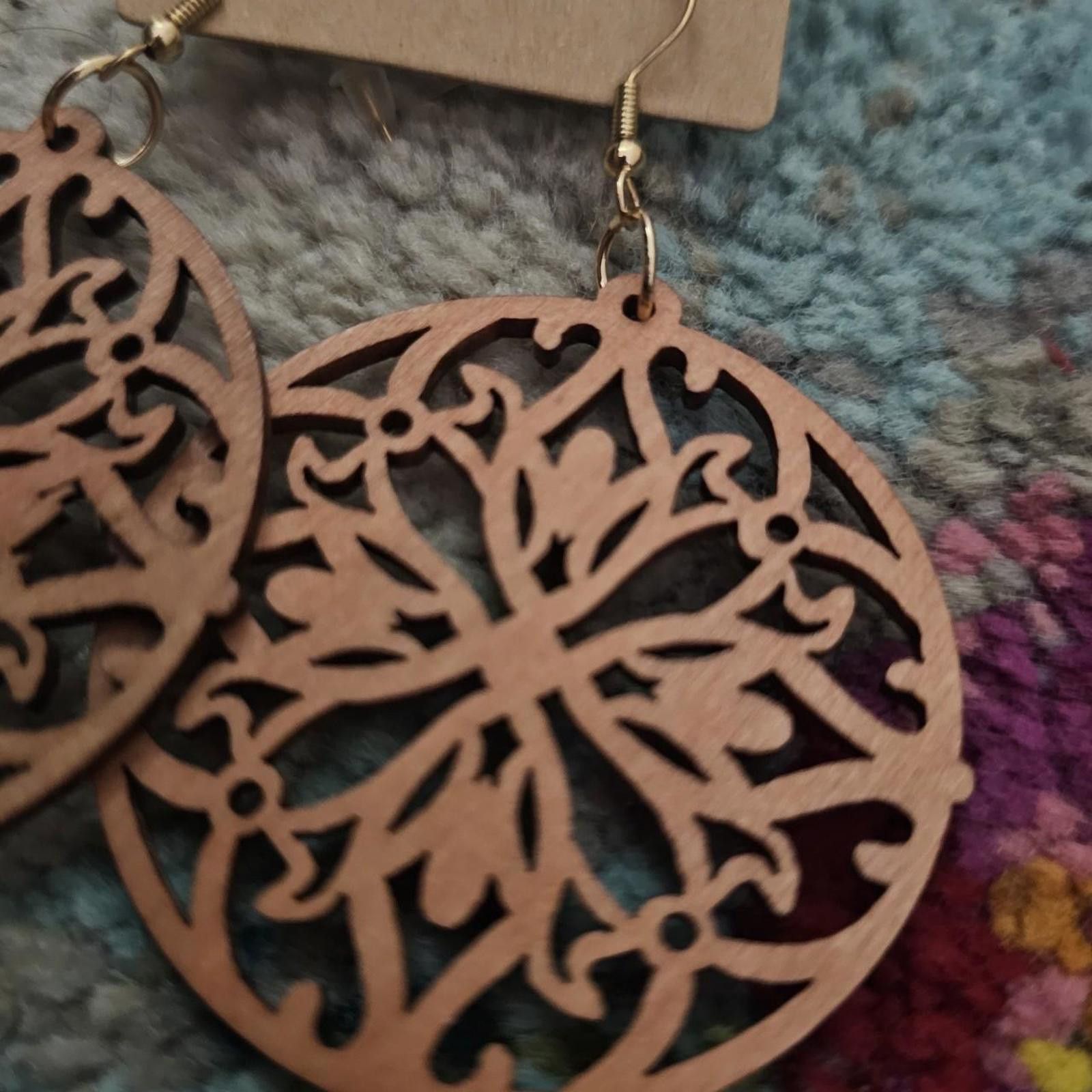 Other Women's Brown Earrings Wooden Jewelry Size ONE SIZE - 4 Thumbnail