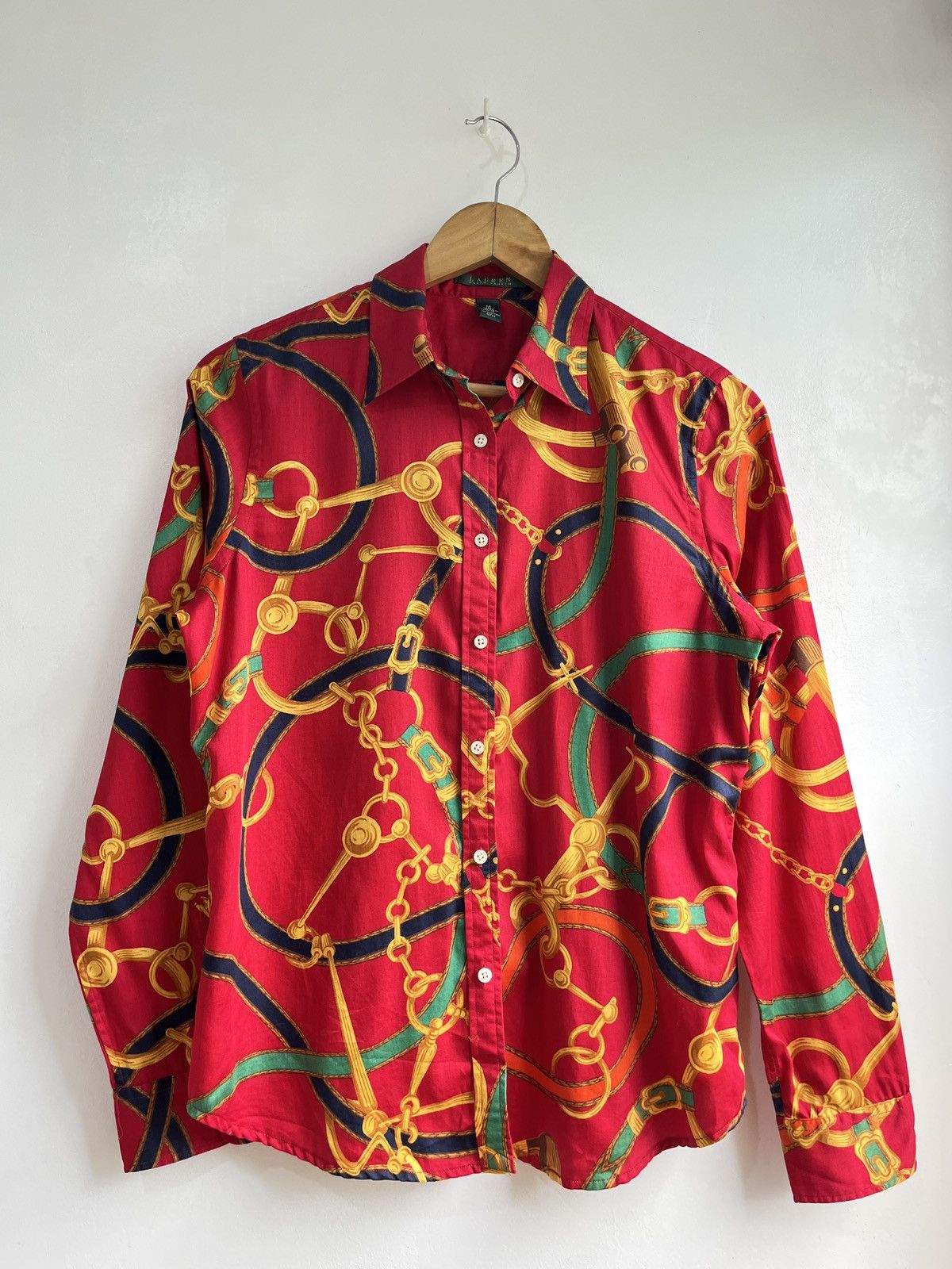 Polo Ralph Lauren Vintage Equestrian Chain Print Shirt Size M / US 6-8 / IT 42-44 - 1 Thumbnail