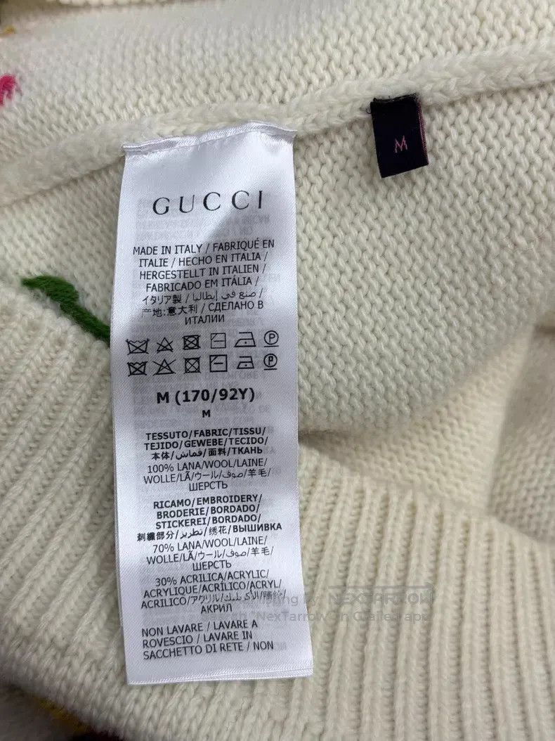 Gucci Gucci White heavy industry flower embroidery sweater Size M / US 6-8 / IT 42-44 - 5 Thumbnail