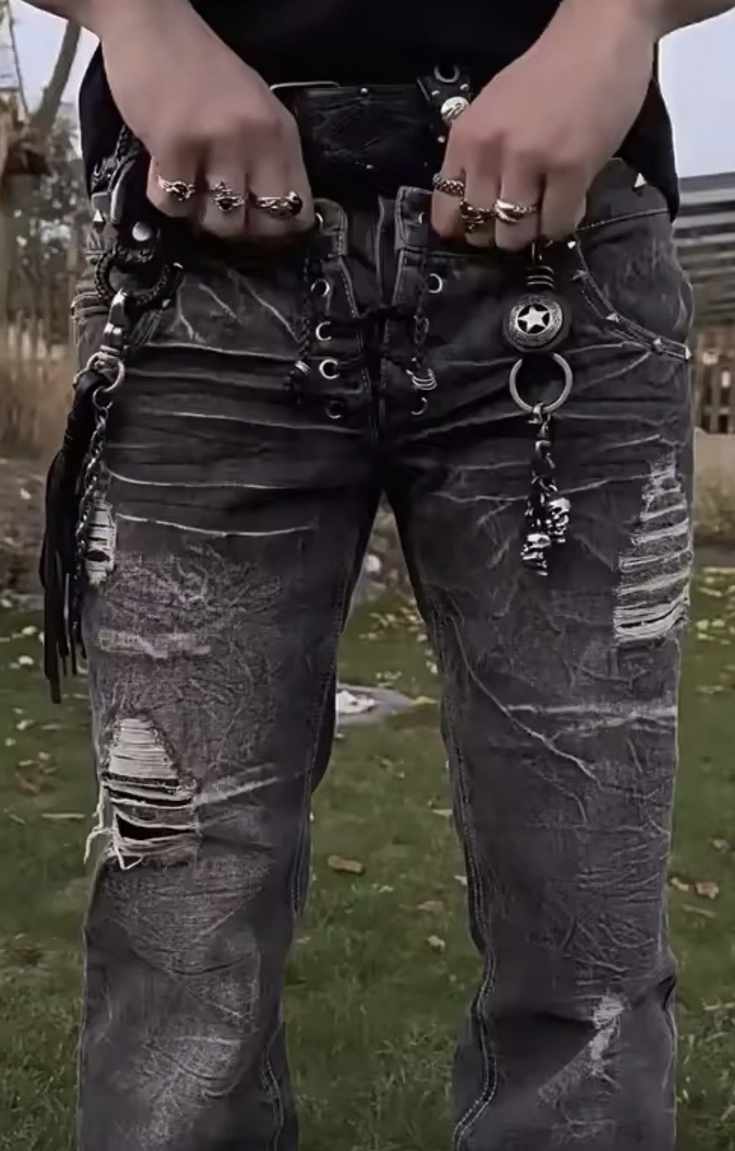 Japanese Brand Y2K Washed Flared Double Waisted Lace Up Jean Size US 32 / EU 48 - 6 Thumbnail
