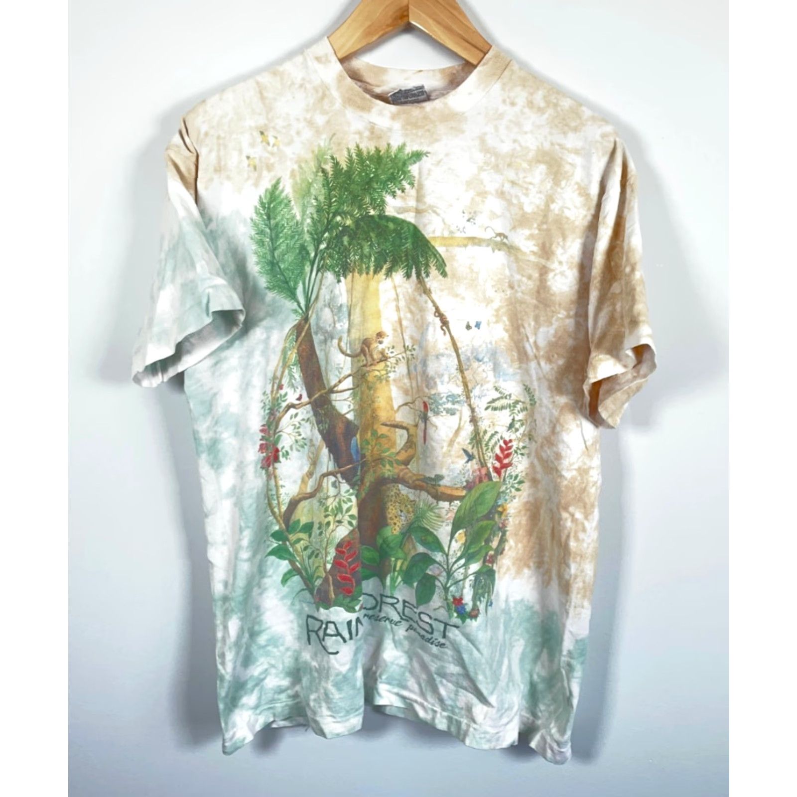 Liquid Blue VINTAGE Liquid Blue 1991 Rainforest T-Shirt Adult XL Tie Dye Crew Neck Short Sleeve Cotton Jersey AOP Graphic Print 90s Mens Size US XL / EU 56 / 4 - 2 Thumbnail