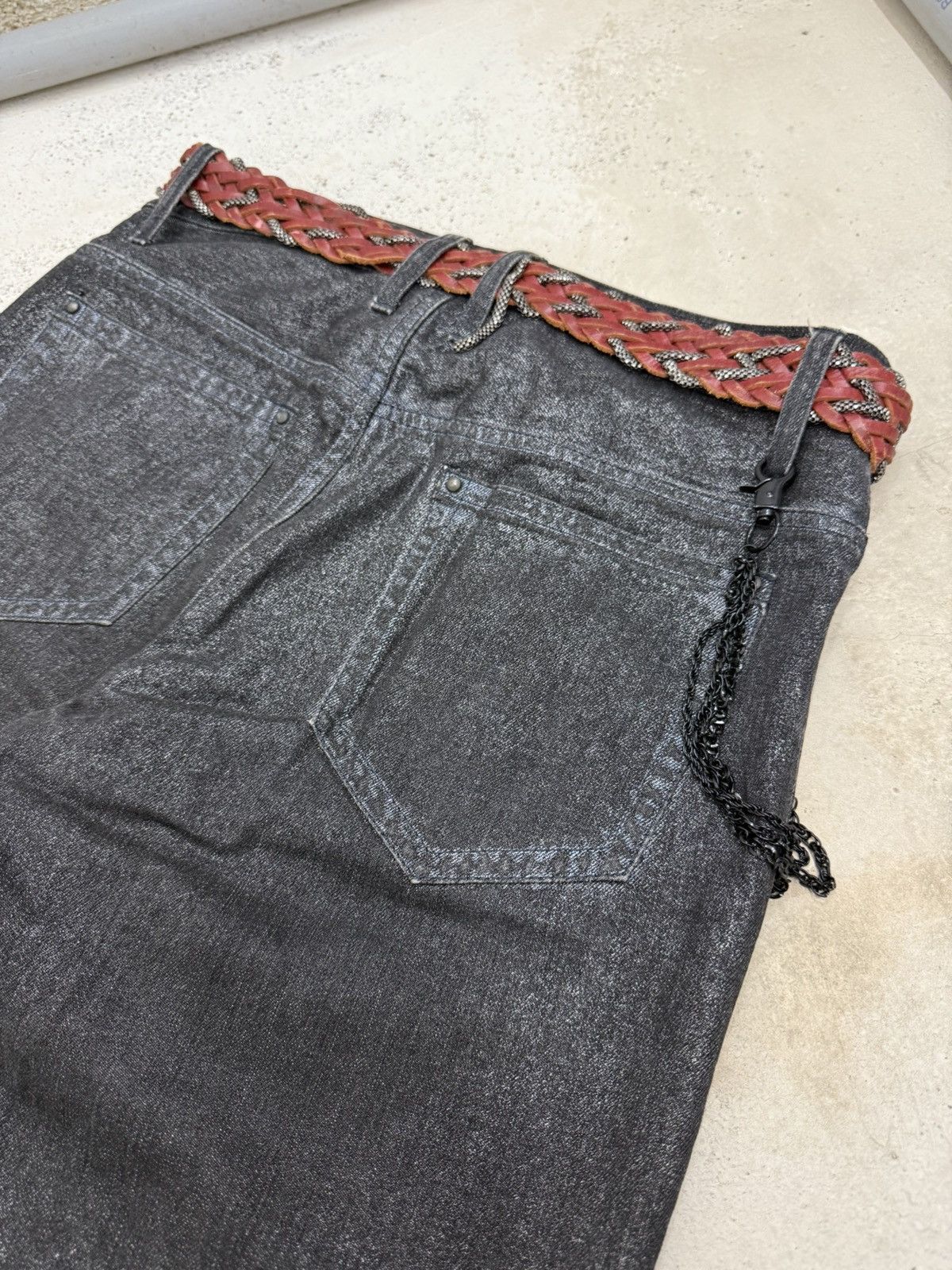 If Six Was Nine Buona Giornata Black Coated Shine Loose Straight Jeans Size US 30 / EU 46 - 16 Thumbnail