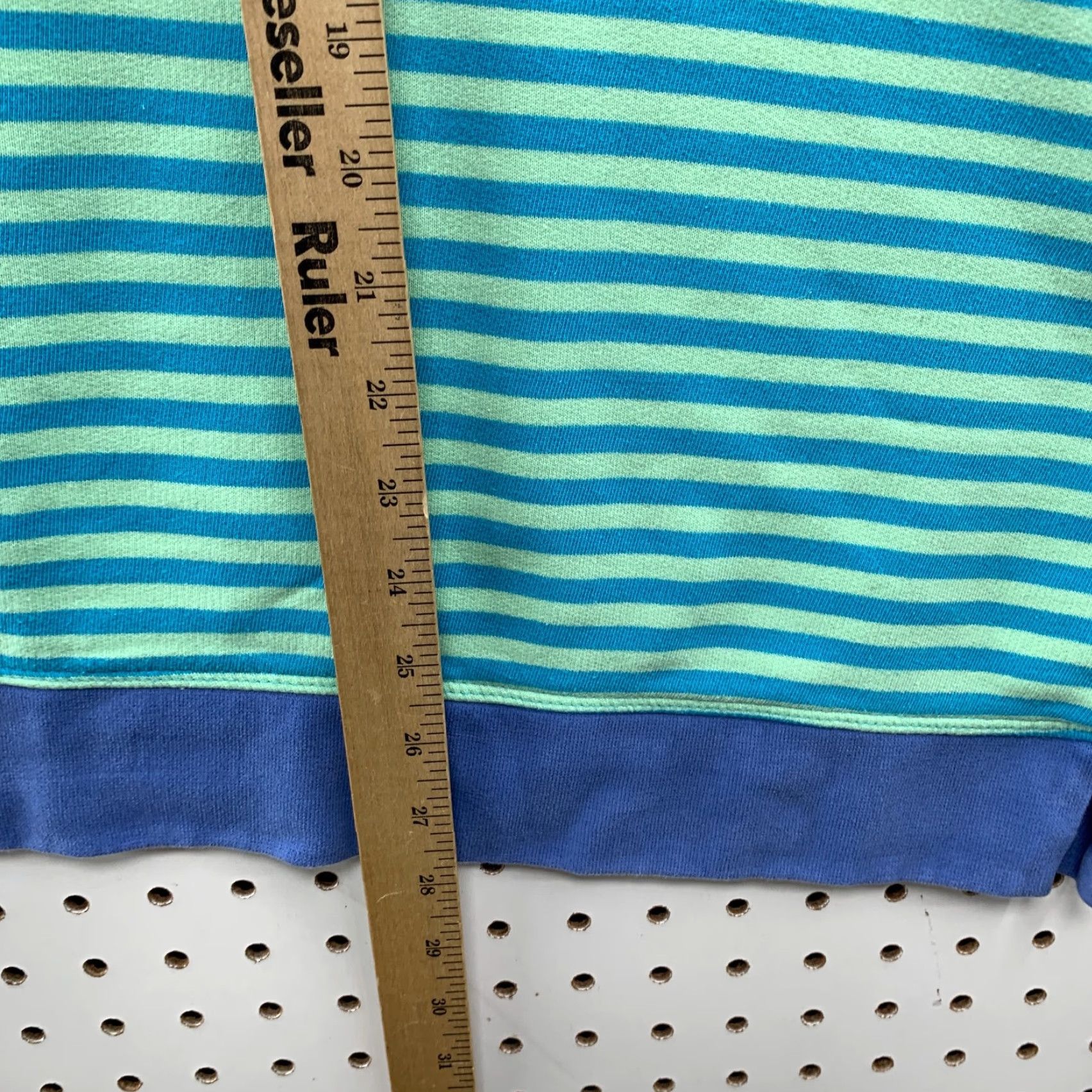 Lands' End Lands' End Serious Sweats Crewneck Sweatshirt Womens L Blue Happy Stripes 22.5x28 Size L / US 10 / IT 46 - 4 Thumbnail
