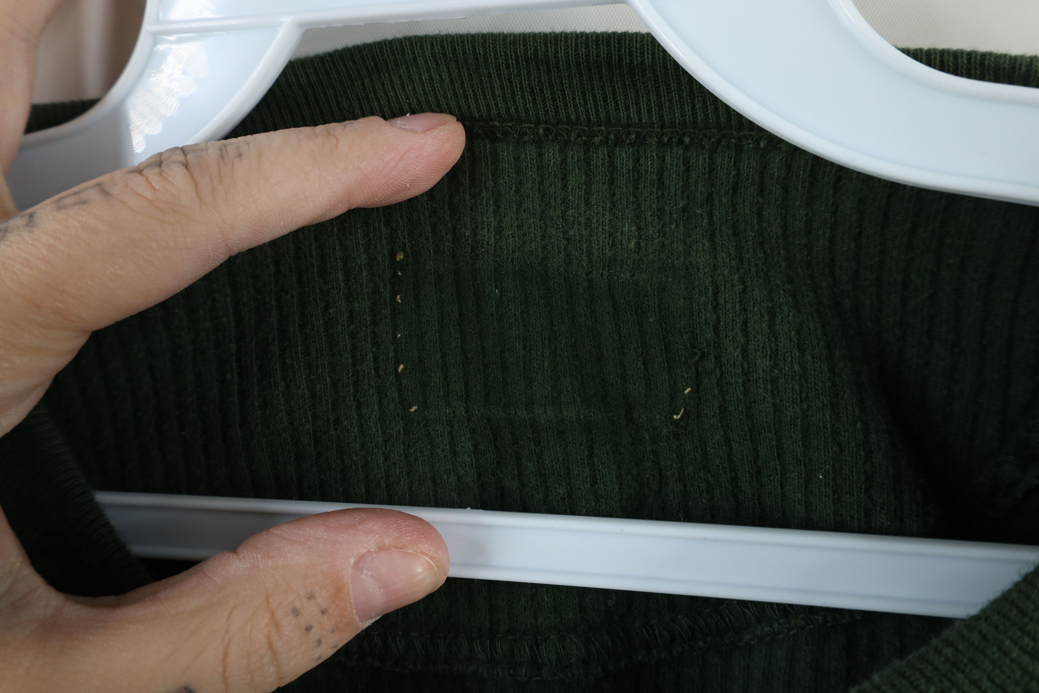 Vintage Vintage 90s Streetwear Ribbed Knit Boxy Fit Henley T-Shirt Size US L / EU 52-54 / 3 - 4 Thumbnail