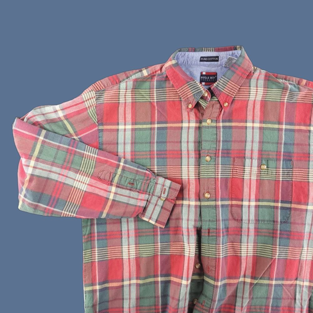 Bugle Boy VINTAGE Bugle Boy Shirt Mens L Flannel Red Plaid Long Sleeve Button-Up Size US L / EU 52-54 / 3 - 1 Thumbnail