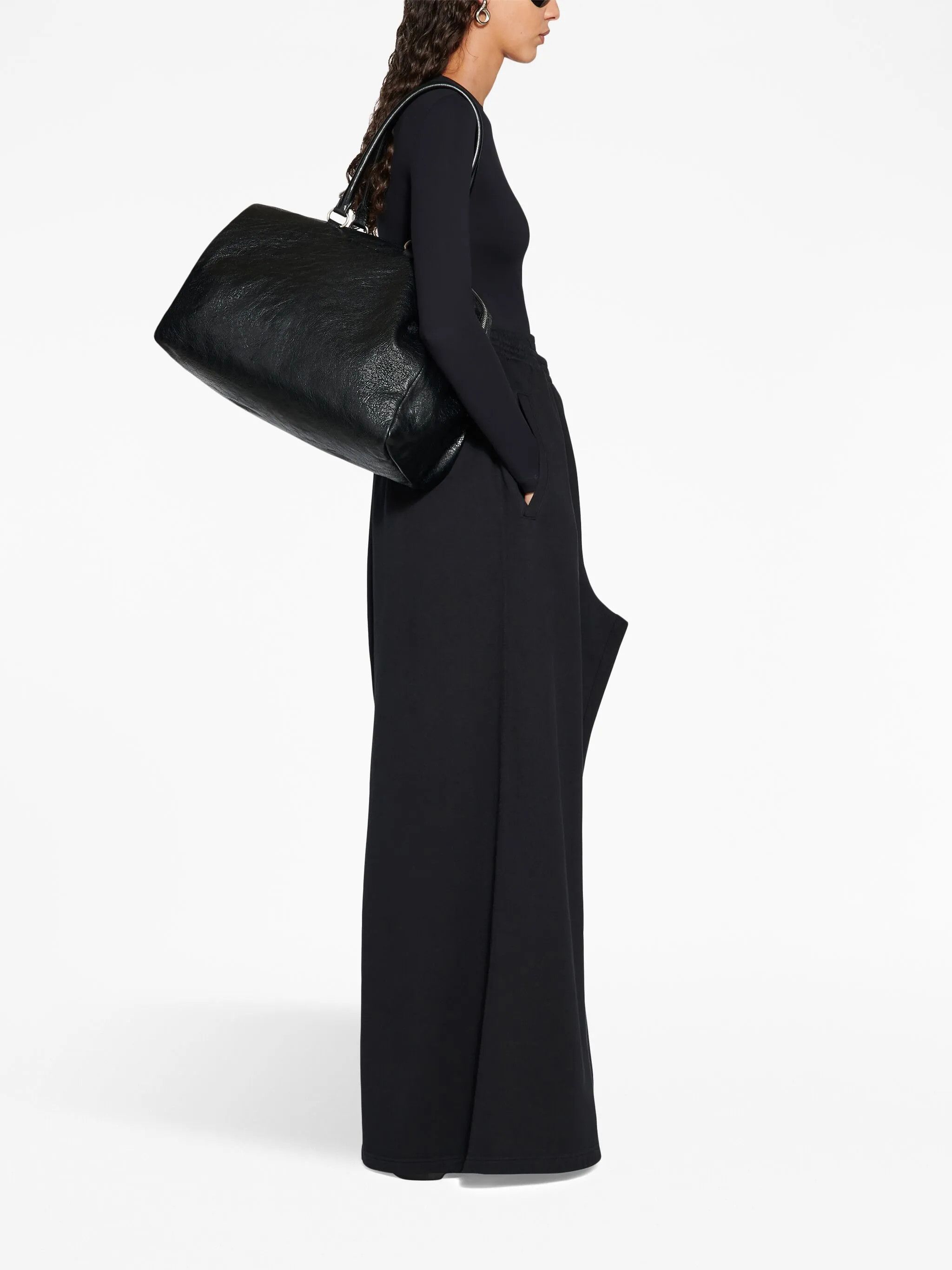 Balenciaga o1mt1gz0325 Outside Loop Fitted Top Bodysuit in Black Size M / US 6-8 / IT 42-44 - 4 Thumbnail