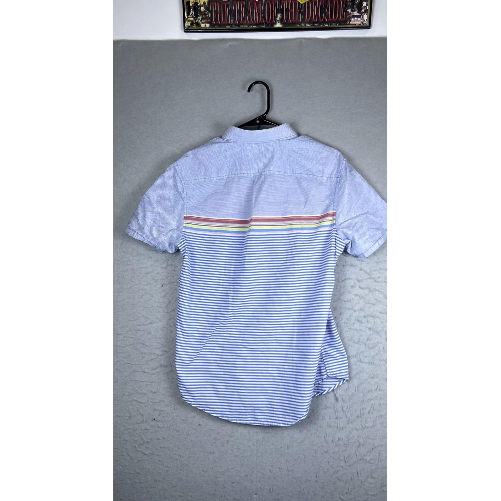Original Penguin Original Penguin Shirt Mens Medium Blue Stripe Short Sleeve Button Front Casual Size US M / EU 48-50 / 2 - 6 Thumbnail