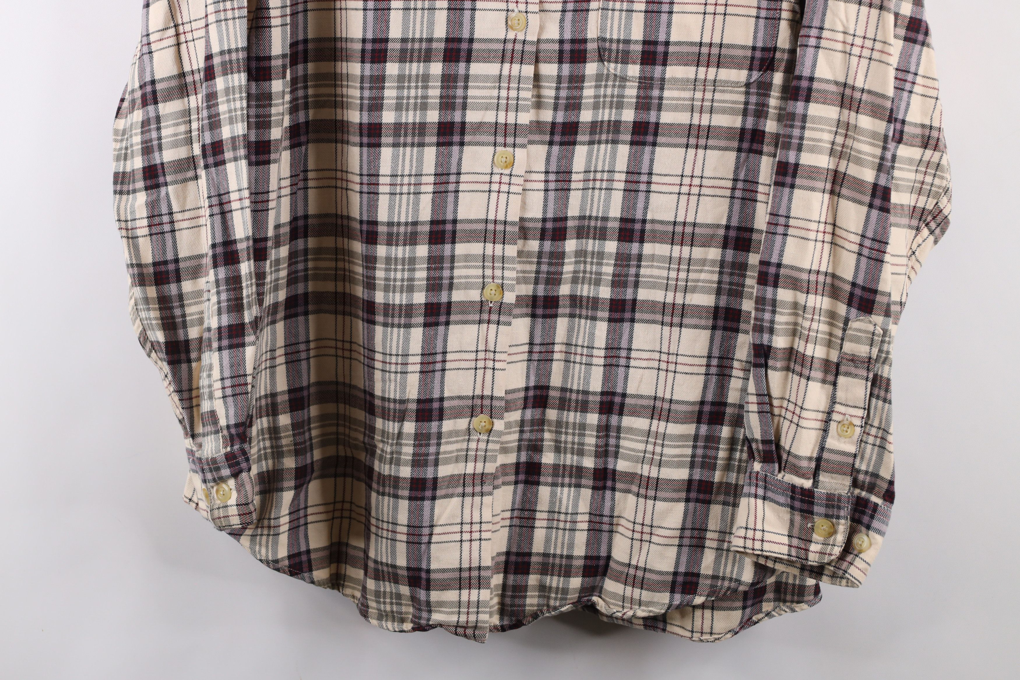 Eddie Bauer × Vintage Vintage 90s Eddie Bauer Flannel Collared Button Shirt Plaid Size L / US 10 / IT 46 - 3 Thumbnail