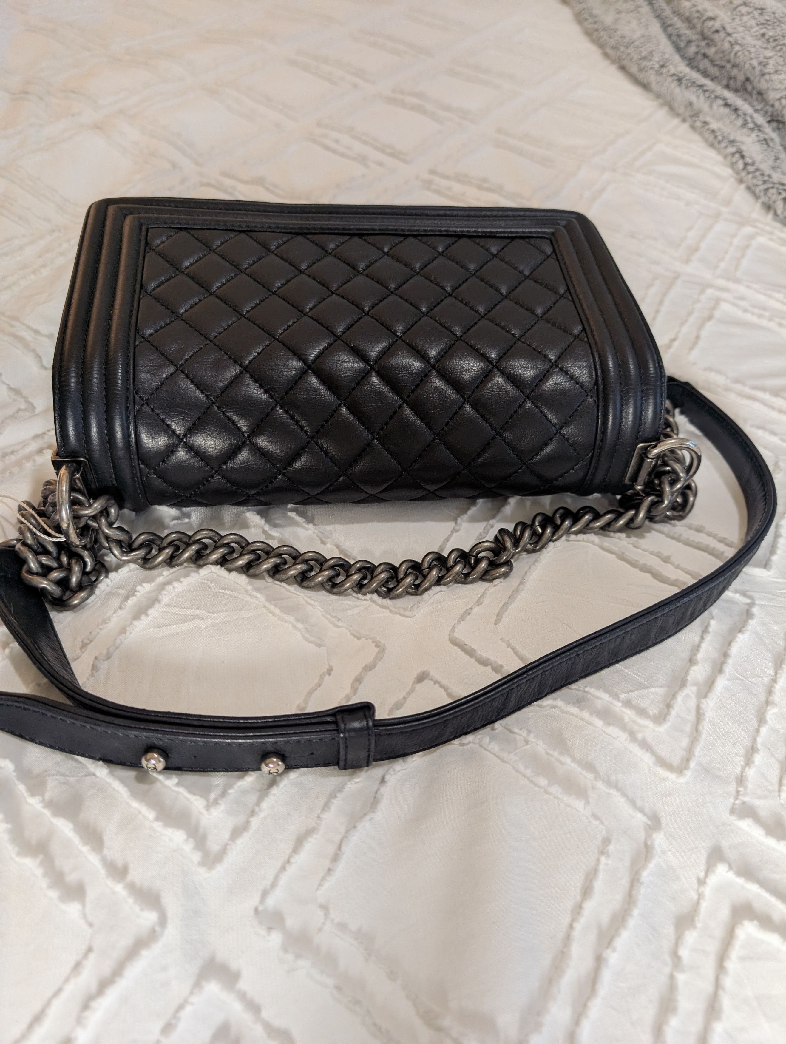 Chanel Chanel Black Quilted Lambskin Leather Boy Bag Size ONE SIZE - 12 Thumbnail