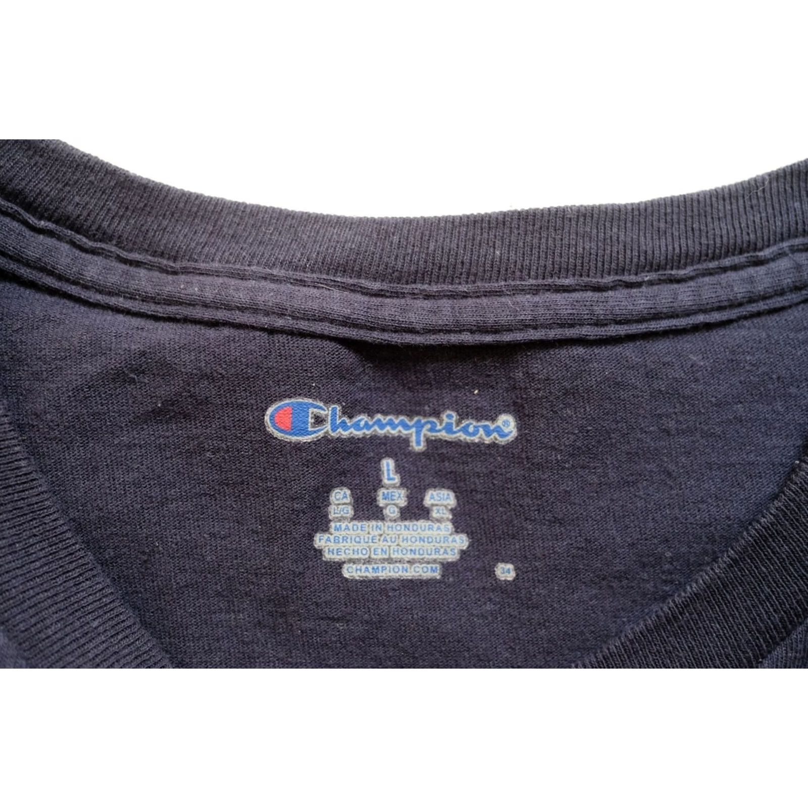 Champion VINTAGE Champion T-Shirt Blue Graphic Print Men L Crew Neck Short Sleeve Langston University HBCU RETRO 90s style Size US L / EU 52-54 / 3 - 6 Thumbnail