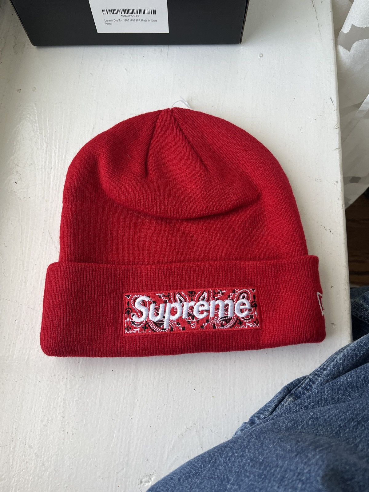 Supreme Big Logo Beanie - Blue Bandana - NEW | eBay
